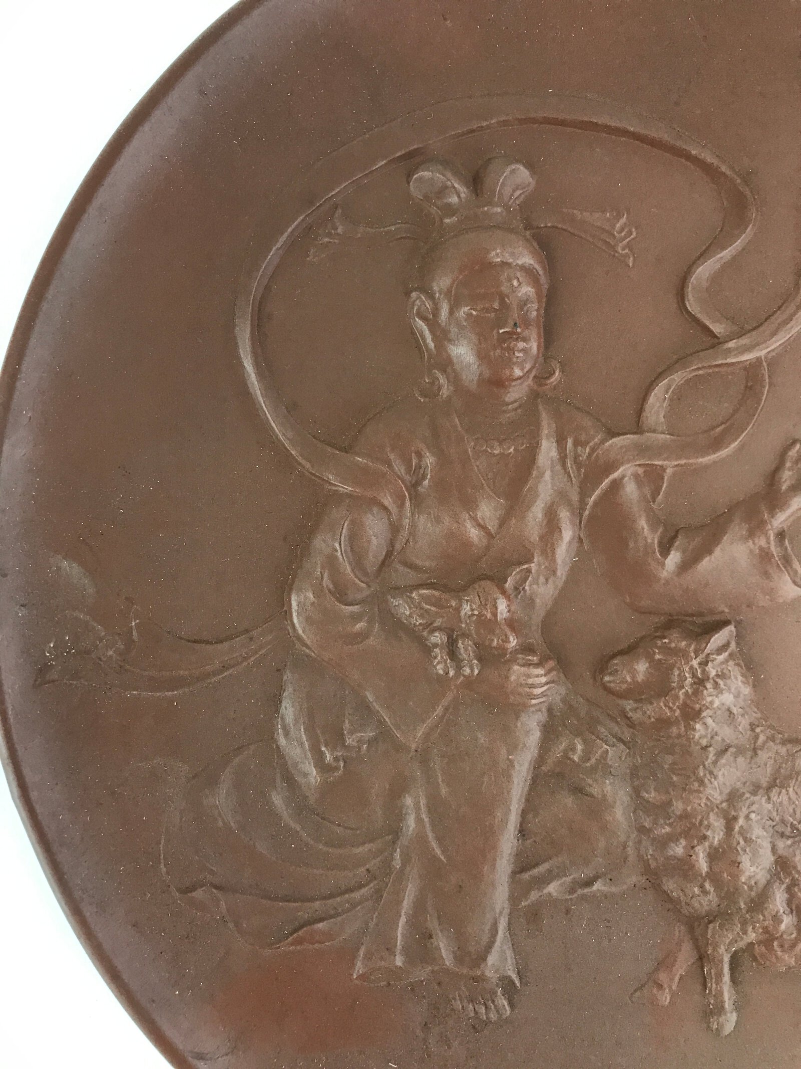 Japanese Vtg Buddha Kanji Character Signature Seal Stamp Sheep Brown BD917