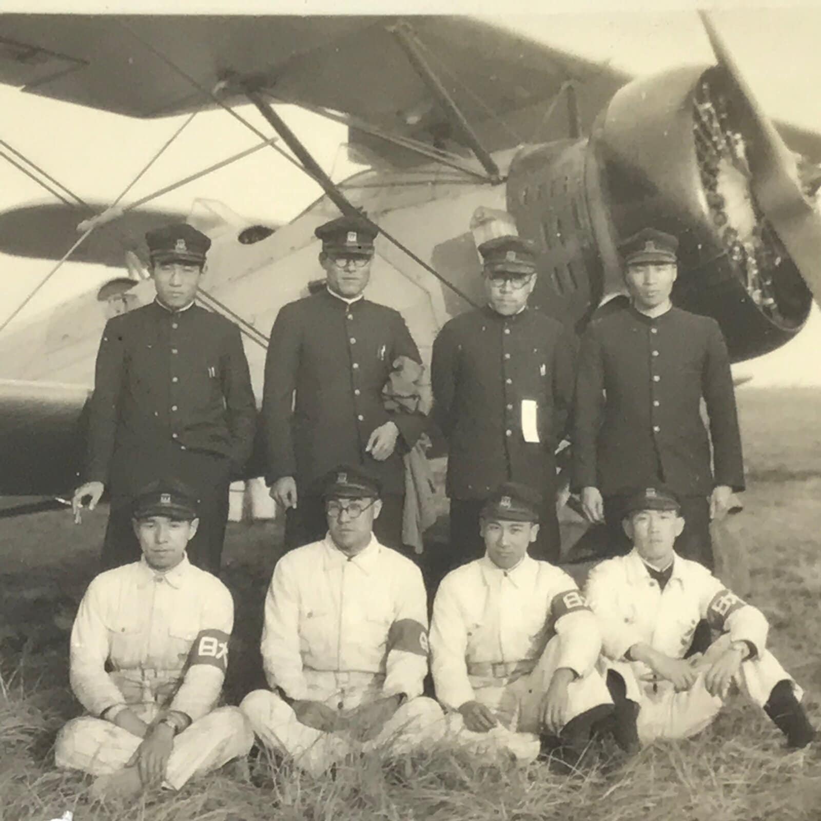 Japanese WWII Aviation School Student Photograph Vtg Military Black White PH220