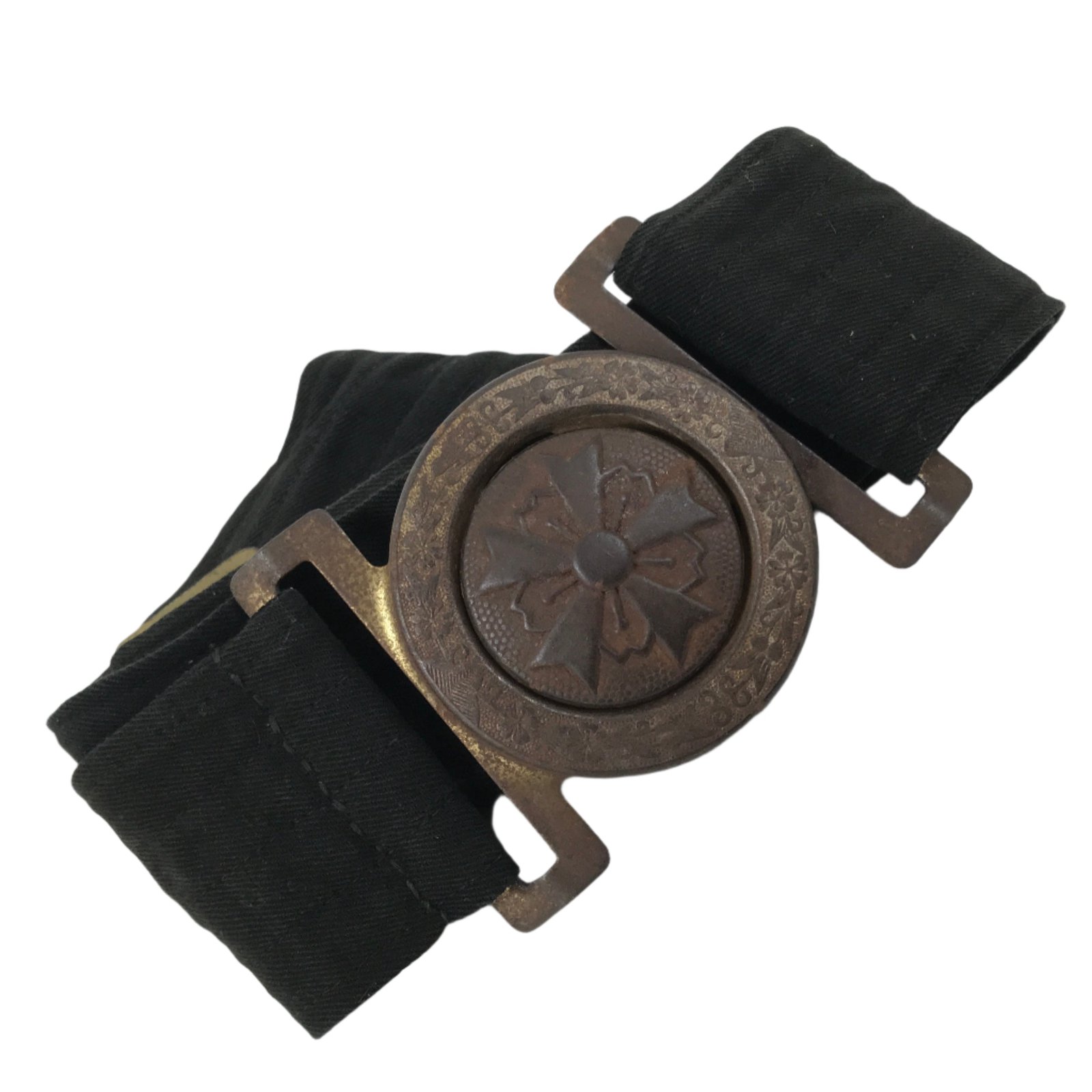 Japanese WWII Firefighter Casual Uniform Belt Vtg Fire Brigade Metal Crest MK20