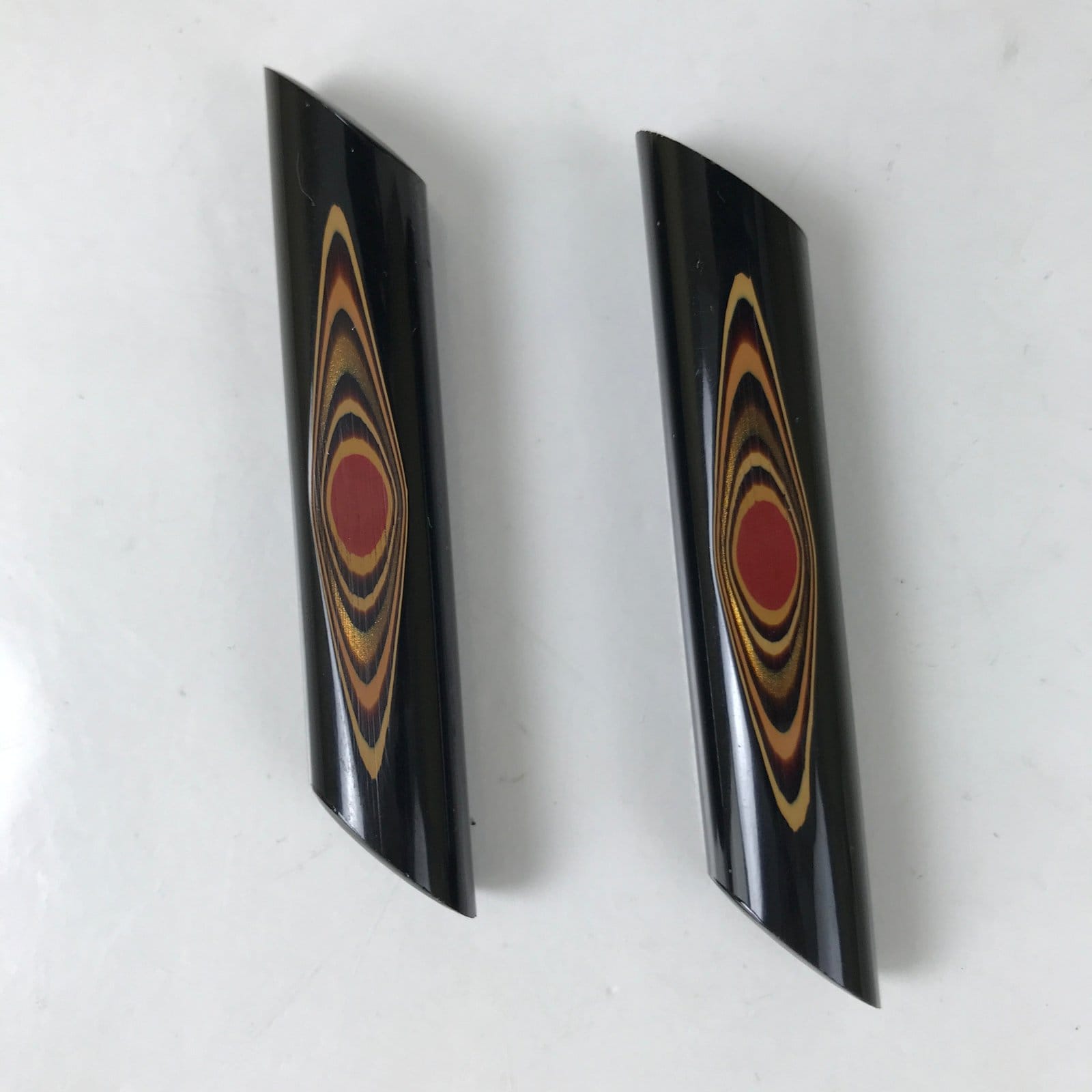 Japanese Wakasa Nuri Lacquered Wooden Chopstick Rest 5 Pcs Vtg Black Red LWB110