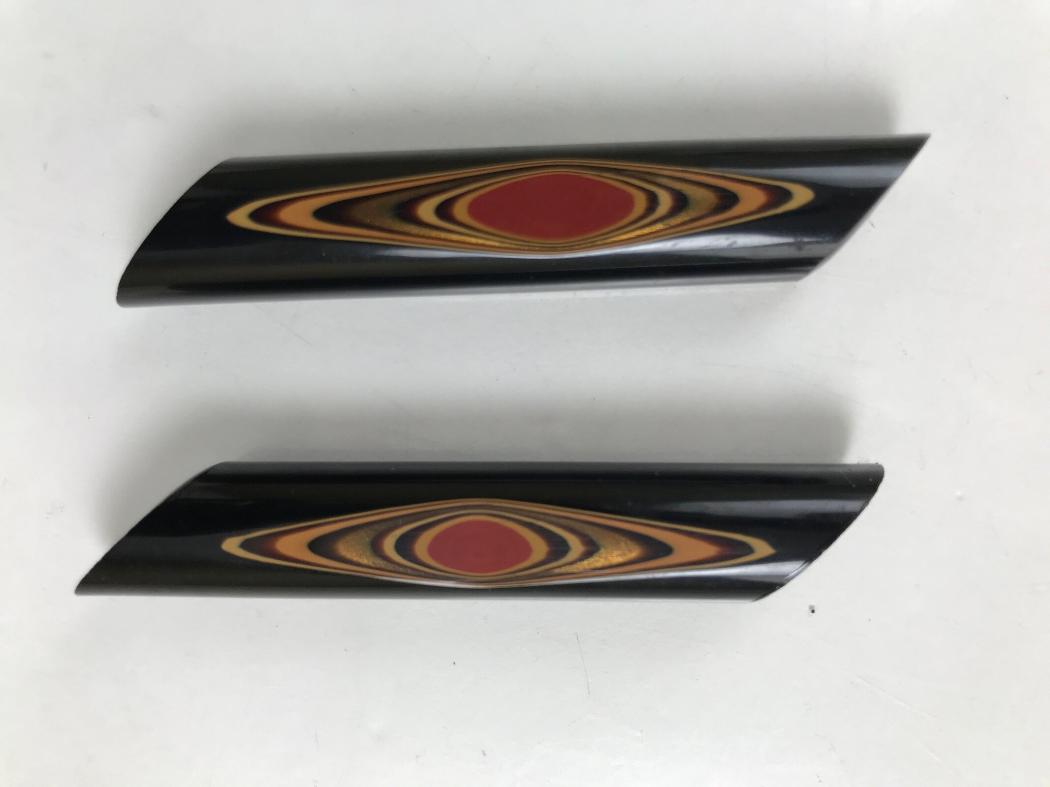 Japanese Wakasa Nuri Lacquered Wooden Chopstick Rest 5 Pcs Vtg Black Red LWB110