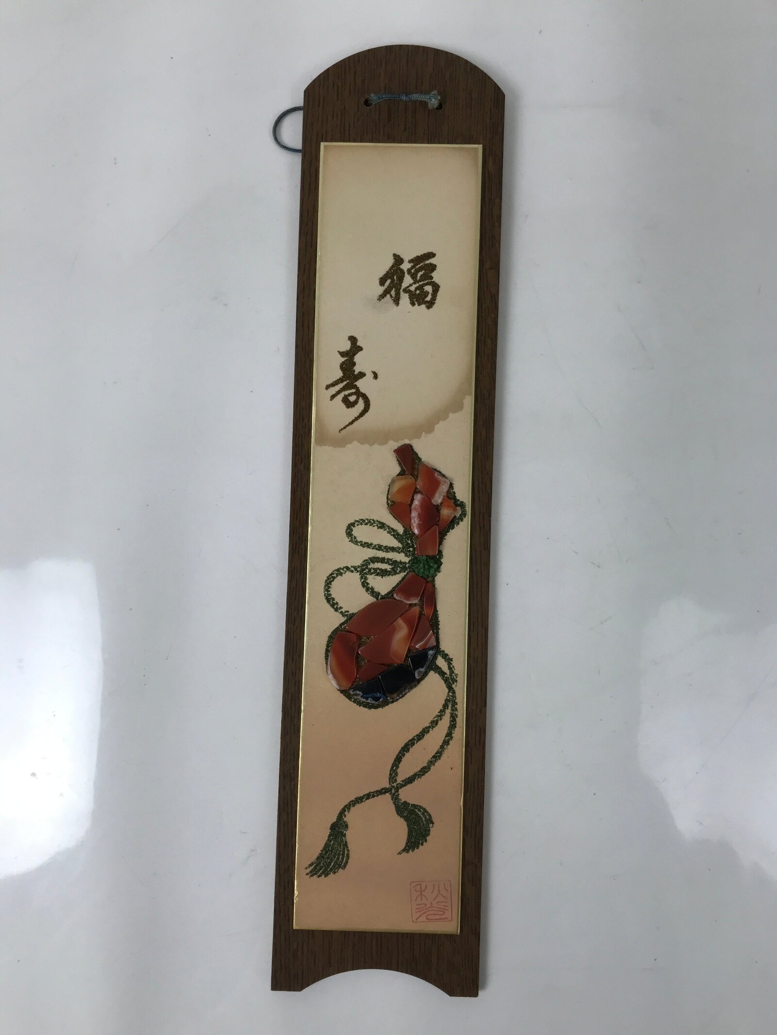 Japanese Wall Hanging Frame Tanzaku Shikishi Display Art Board Gourd Stone FL388