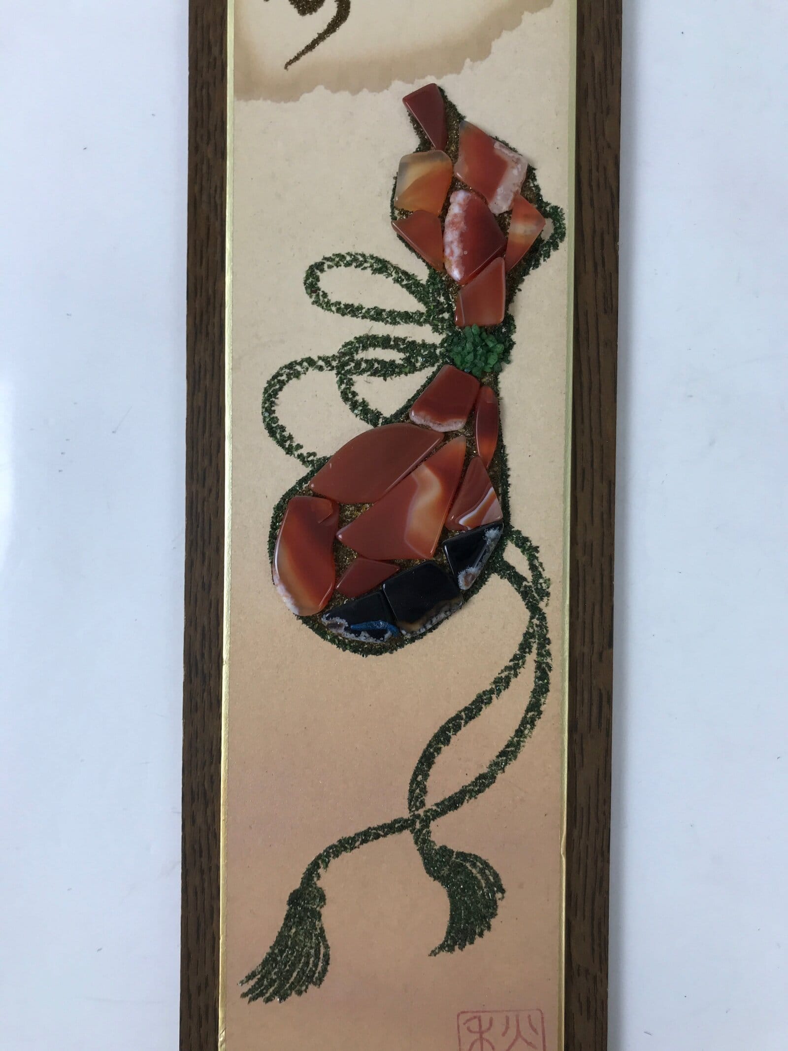 Japanese Wall Hanging Frame Tanzaku Shikishi Display Art Board Gourd Stone FL388