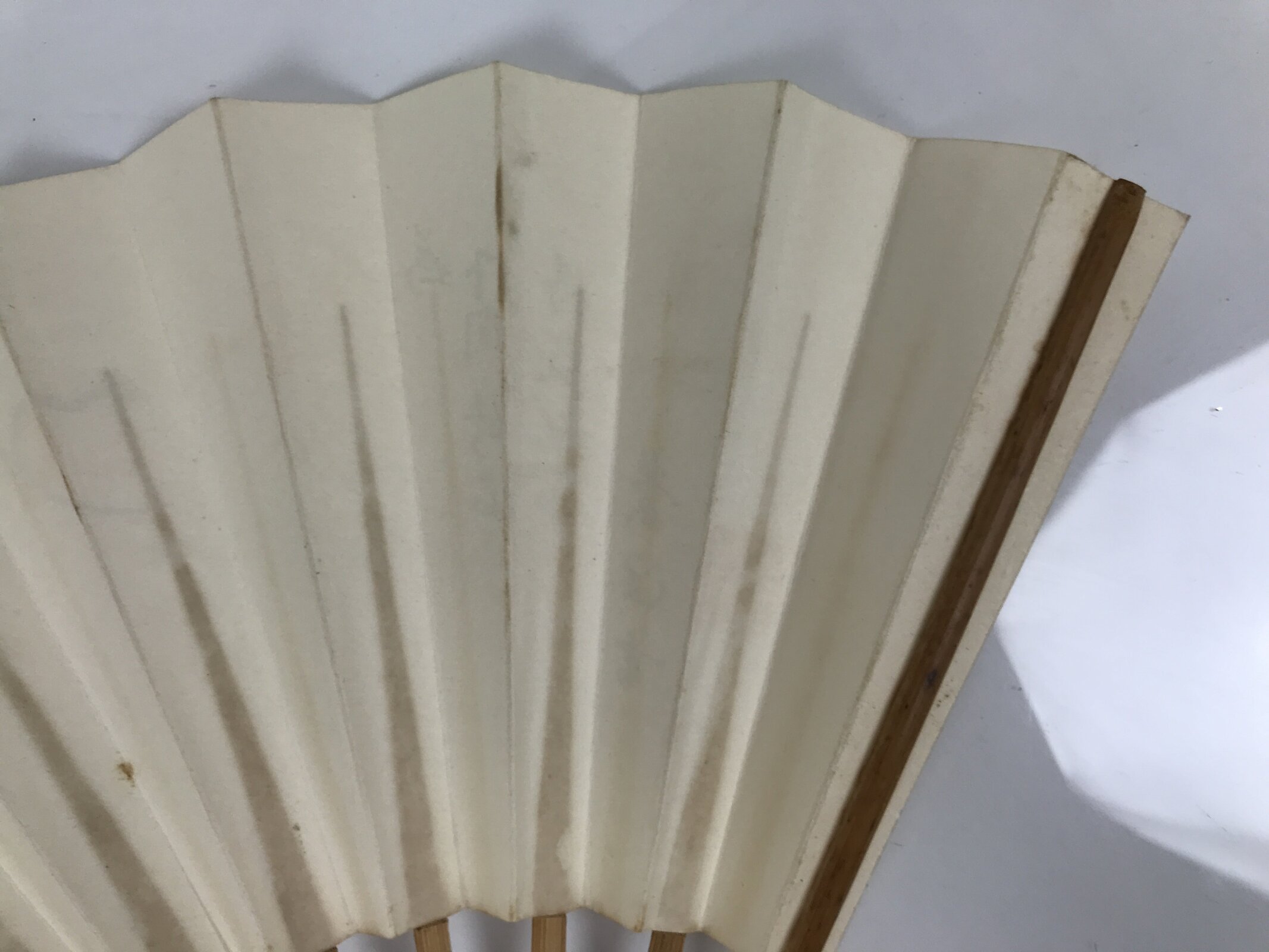 Japanese Washi Paper Folding Fan Vtg Calligraphy Sensu Bamboo Frame Black 4D990