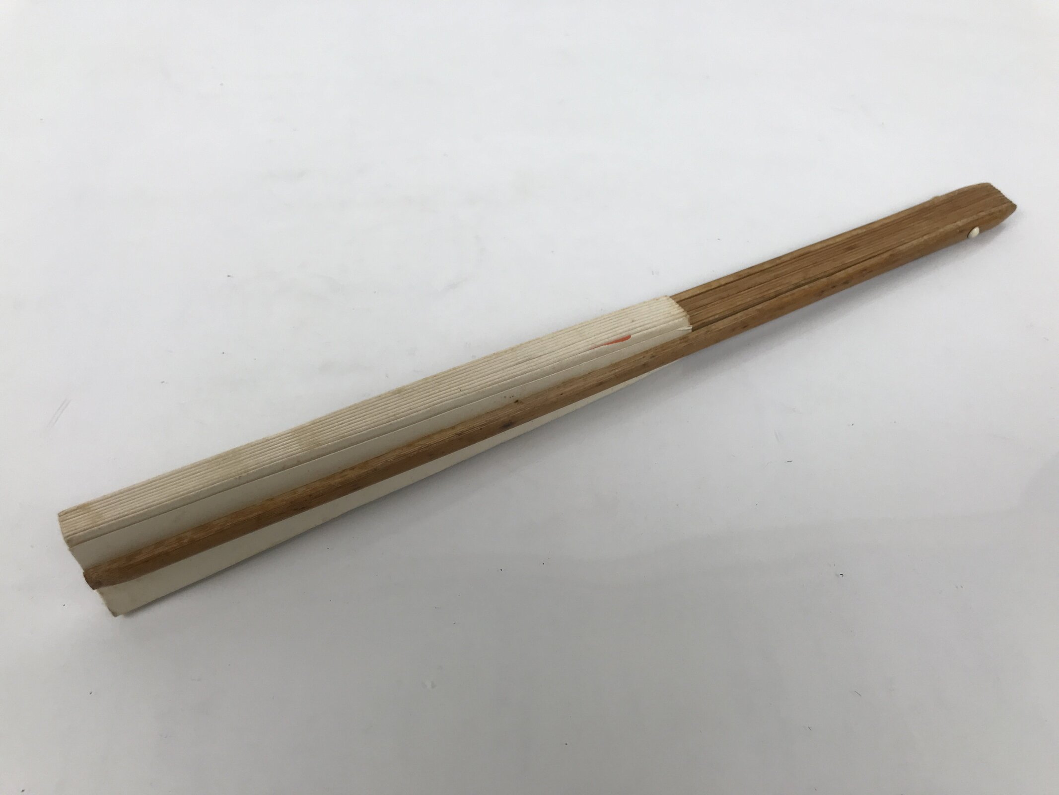 Japanese Washi Paper Folding Fan Vtg Calligraphy Sensu Bamboo Frame Black 4D990