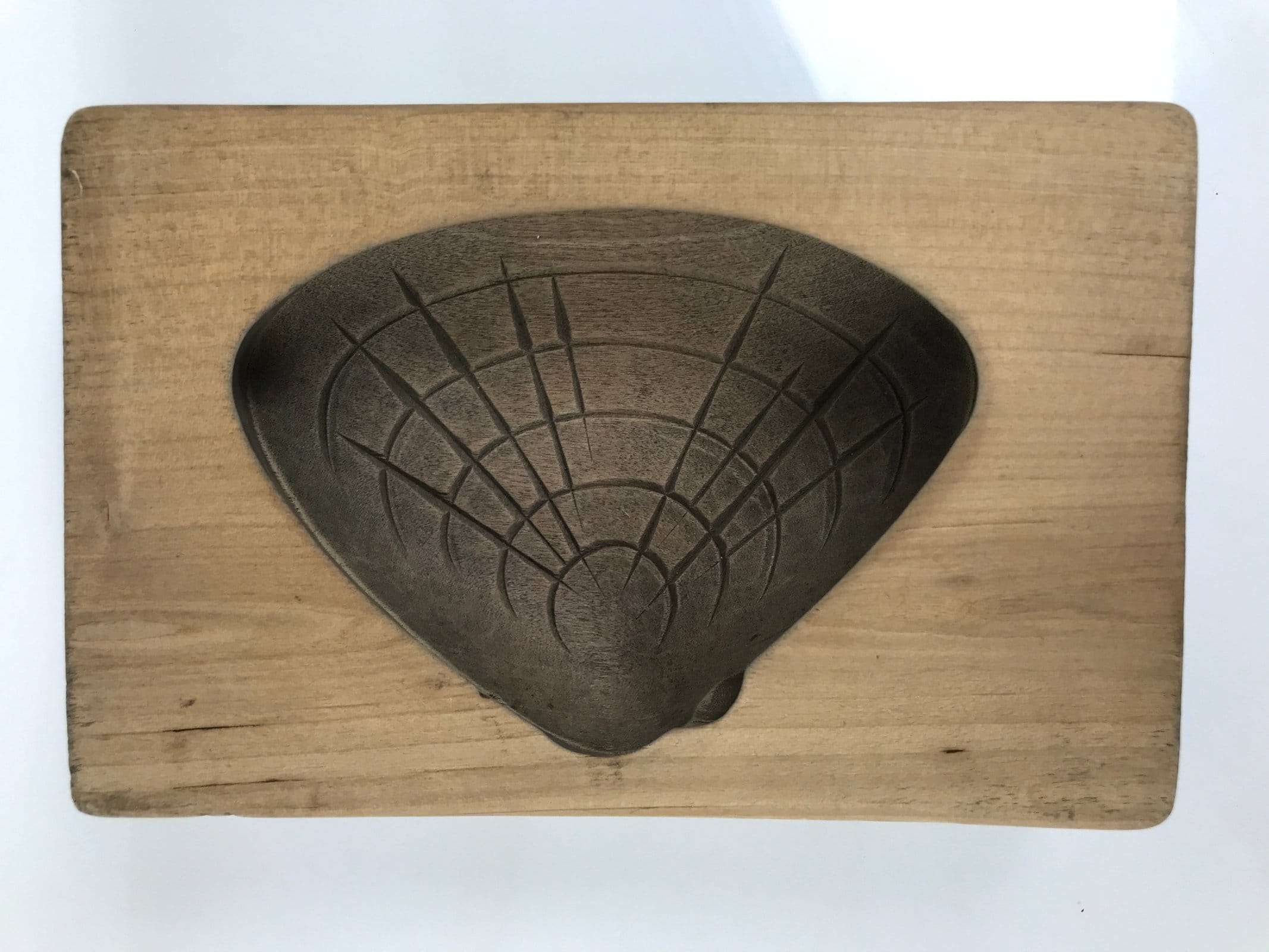 Japanese Wood Carved Kashigata Cake Mold Sweet Wagashi Hamaguri Clam Shell Kg800