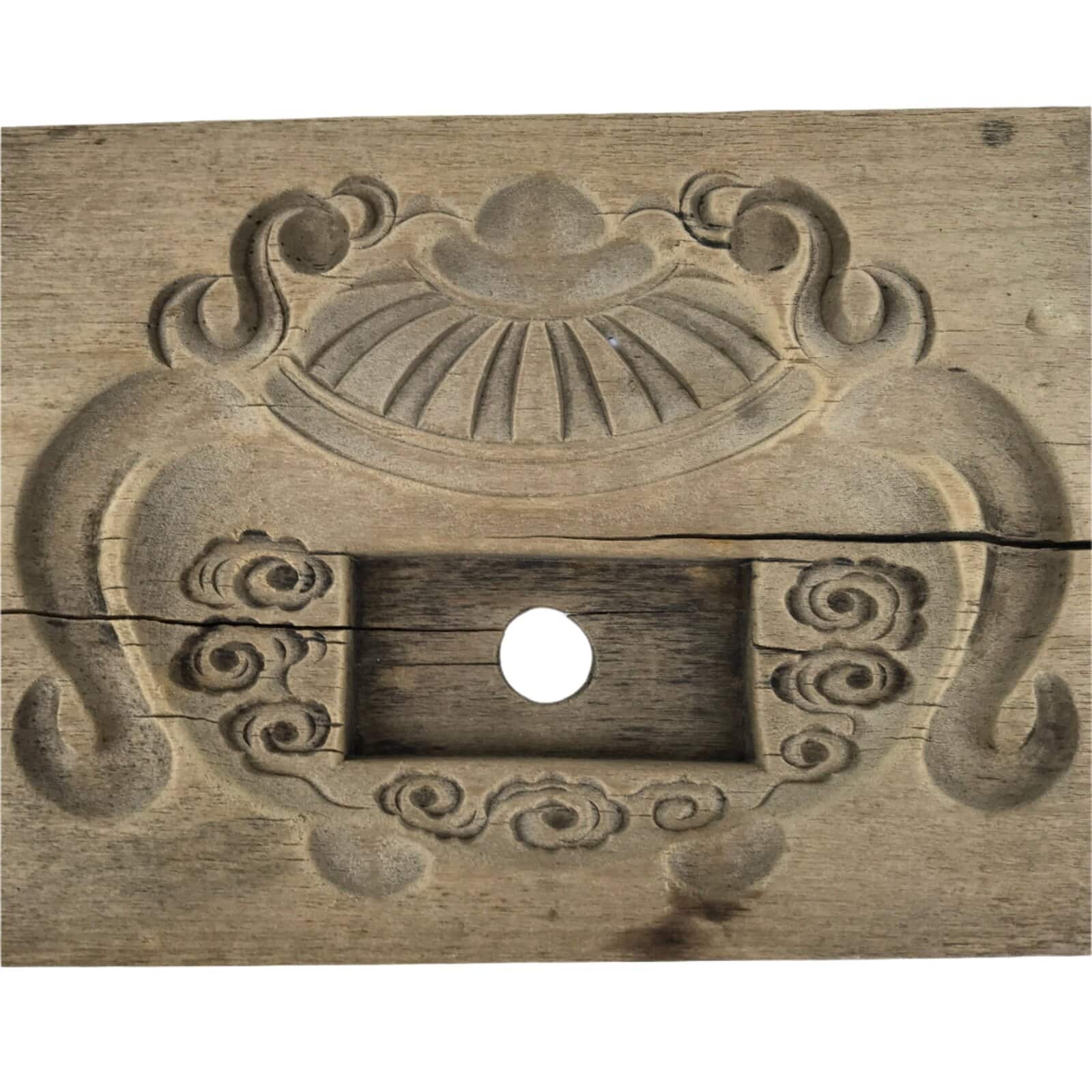 Japanese Wood Carved Kashigata Cake Mold Sweet Wagashi Incense Pot Frame Kg680