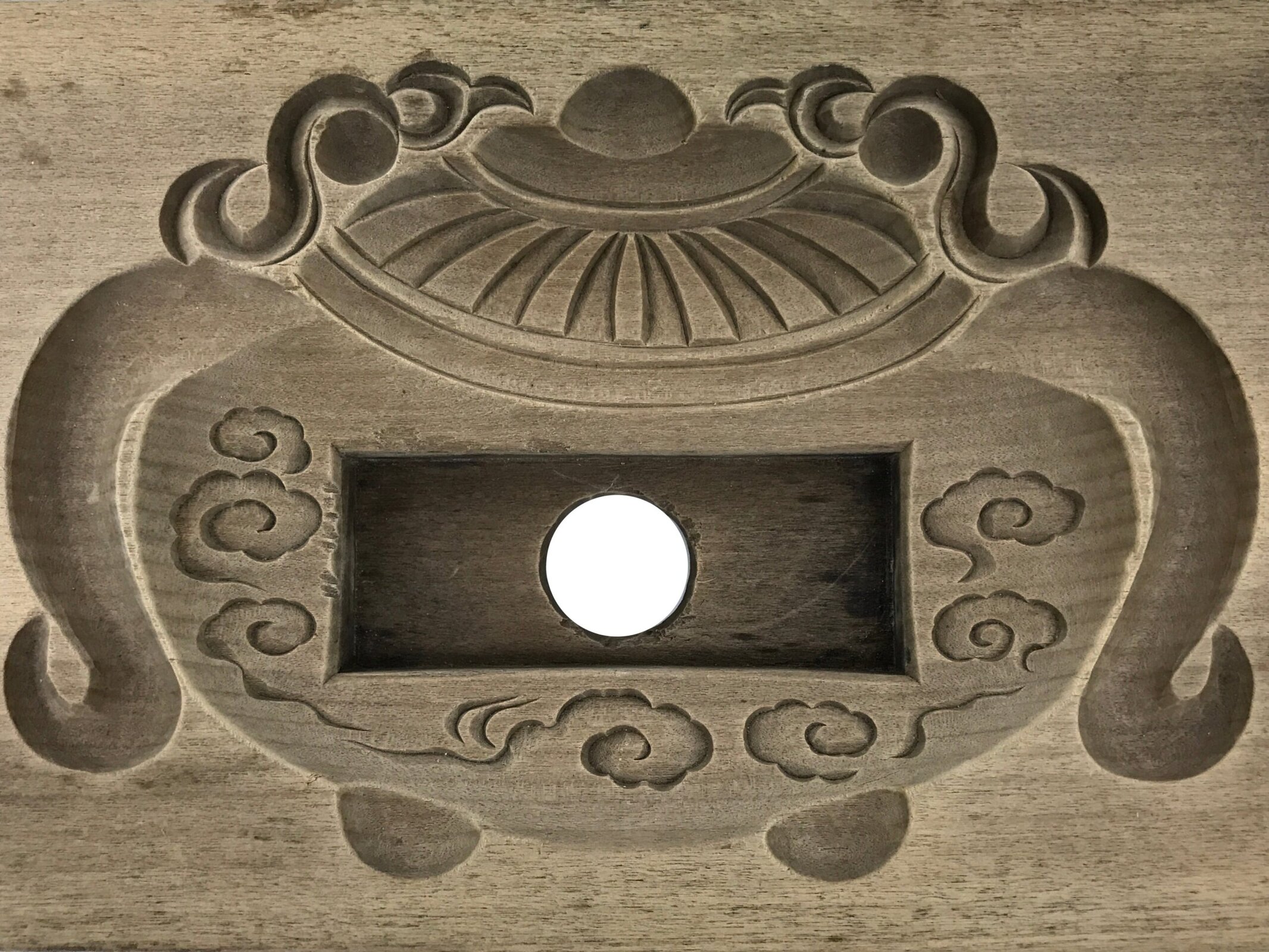 Japanese Wood Carved Kashigata Cake Mold Sweet Wagashi Incense Pot Frame Kg737