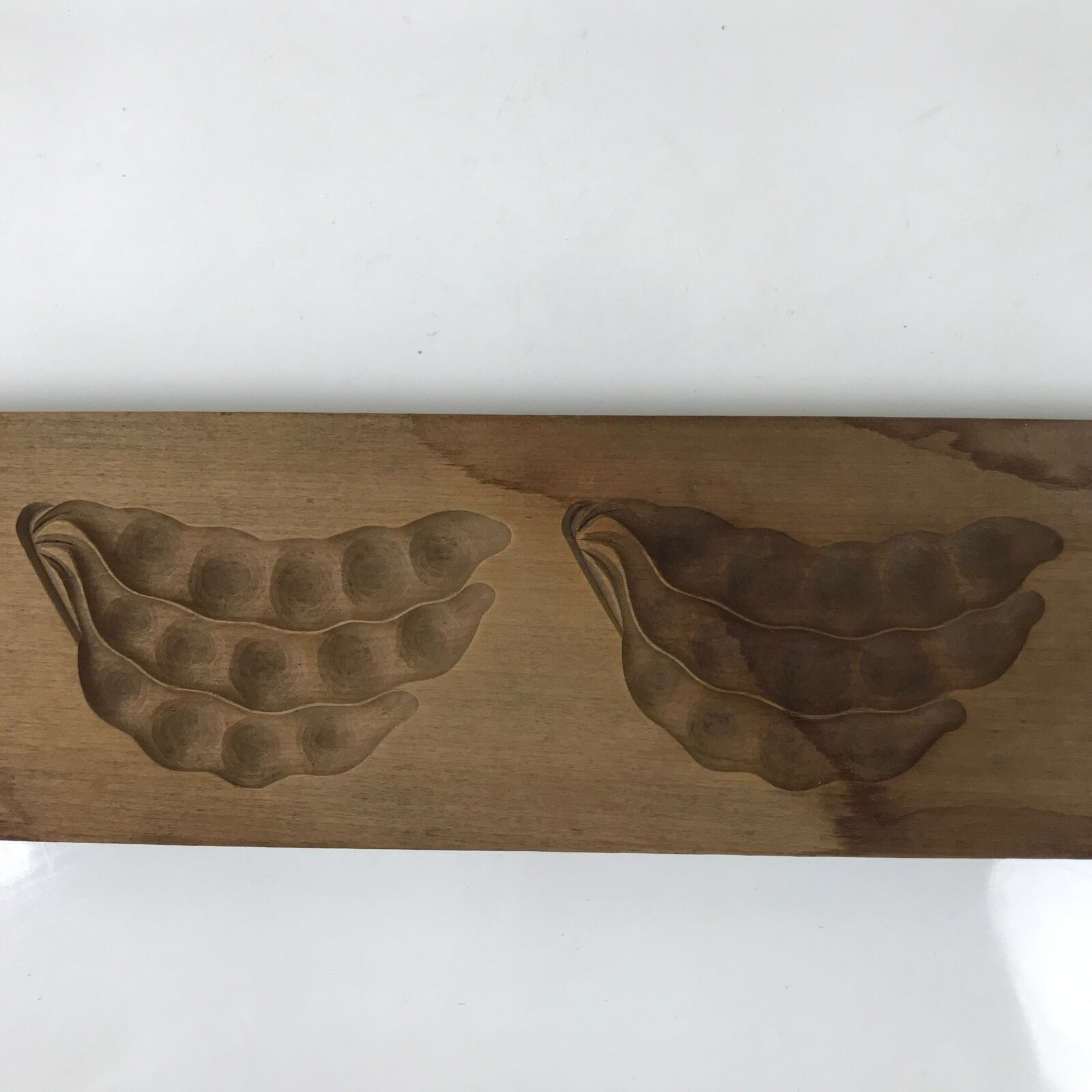 Japanese Wood Carved Kashigata Cake Mold Vtg Sweet Wagashi Beans Mame Kg553