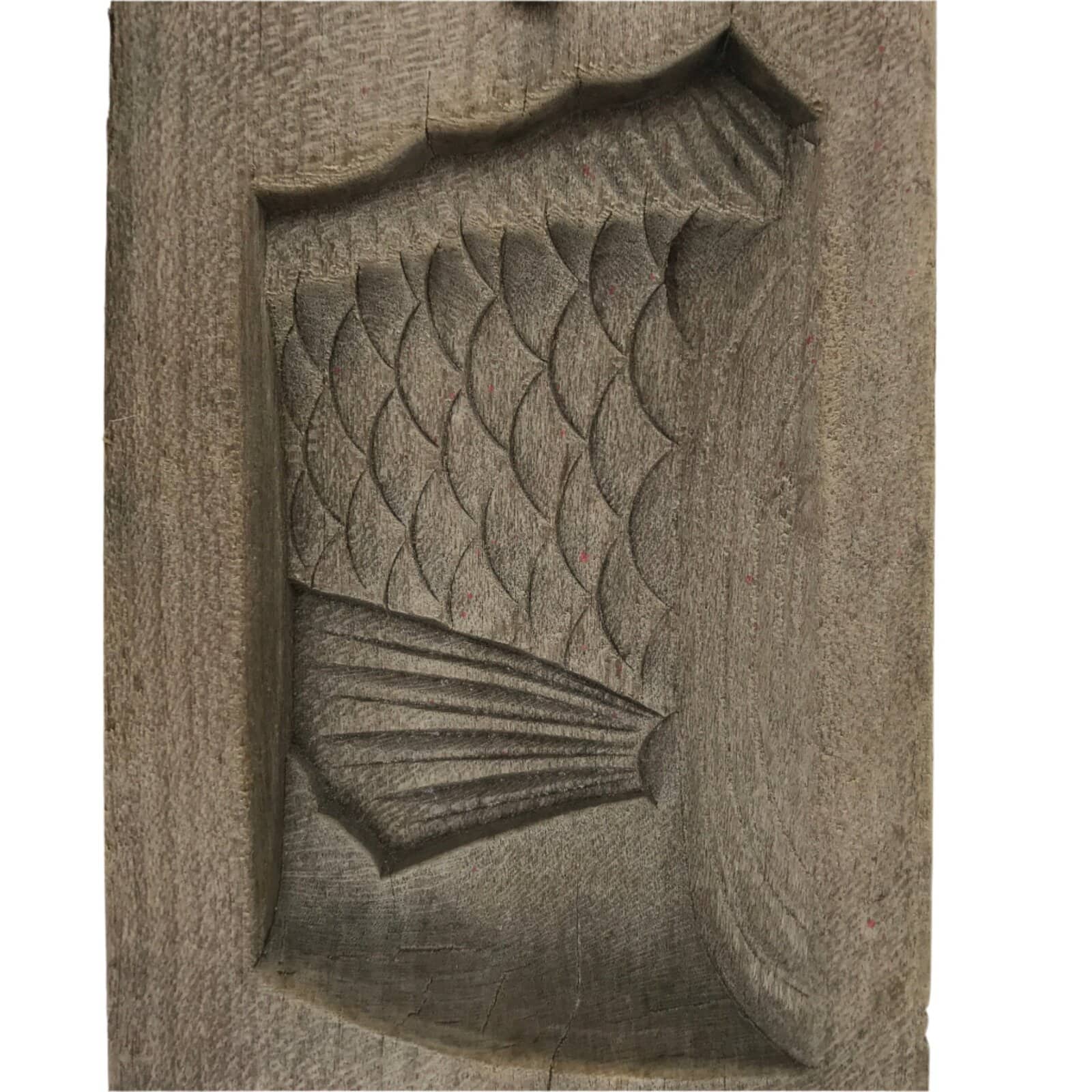 Japanese Wood Carved Kashigata Cake Mold Vtg Sweet Wagashi Cut Madai Fish Kg637