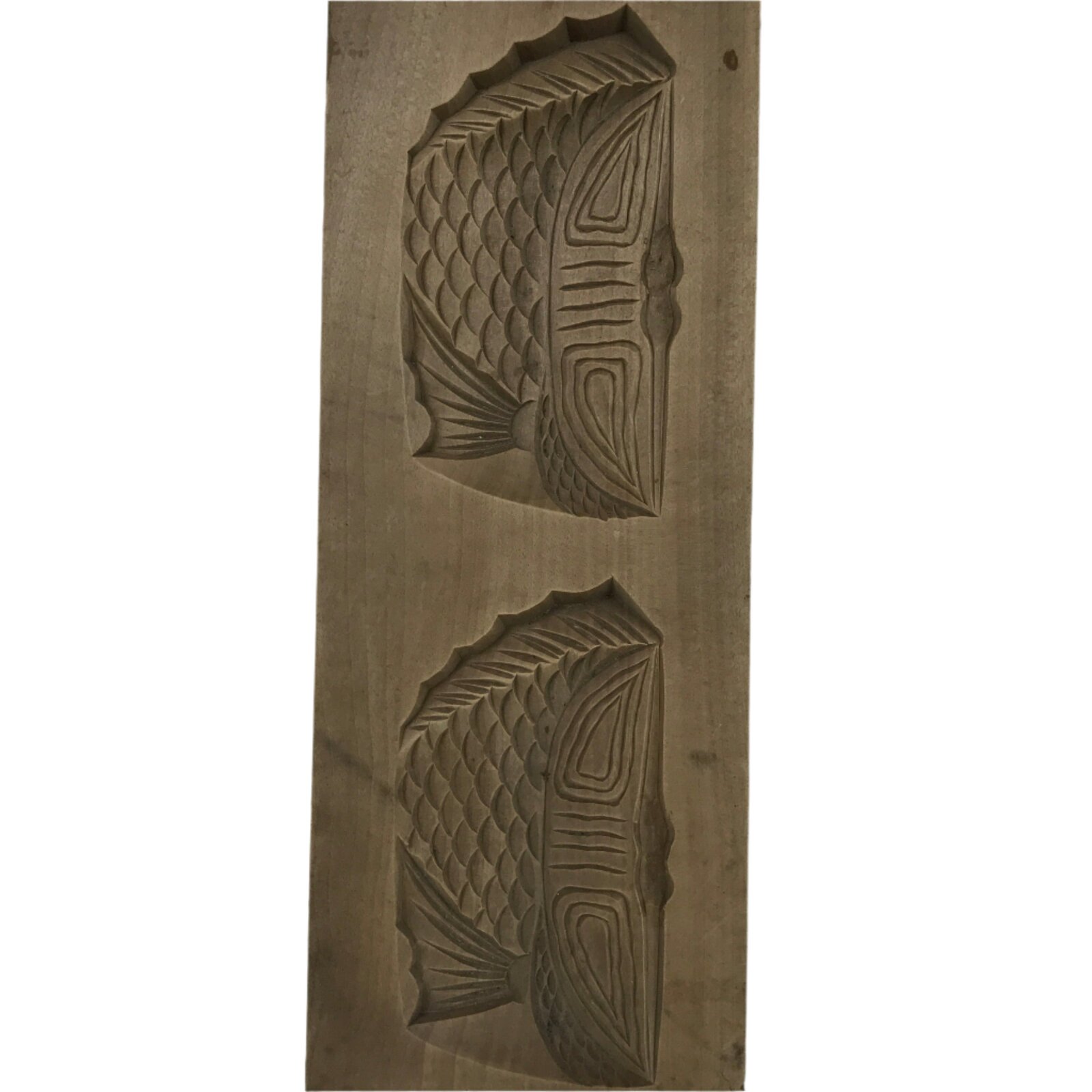 Japanese Wood Carved Kashigata Cake Mold Vtg Sweet Wagashi Cut Madai Fish Kg701