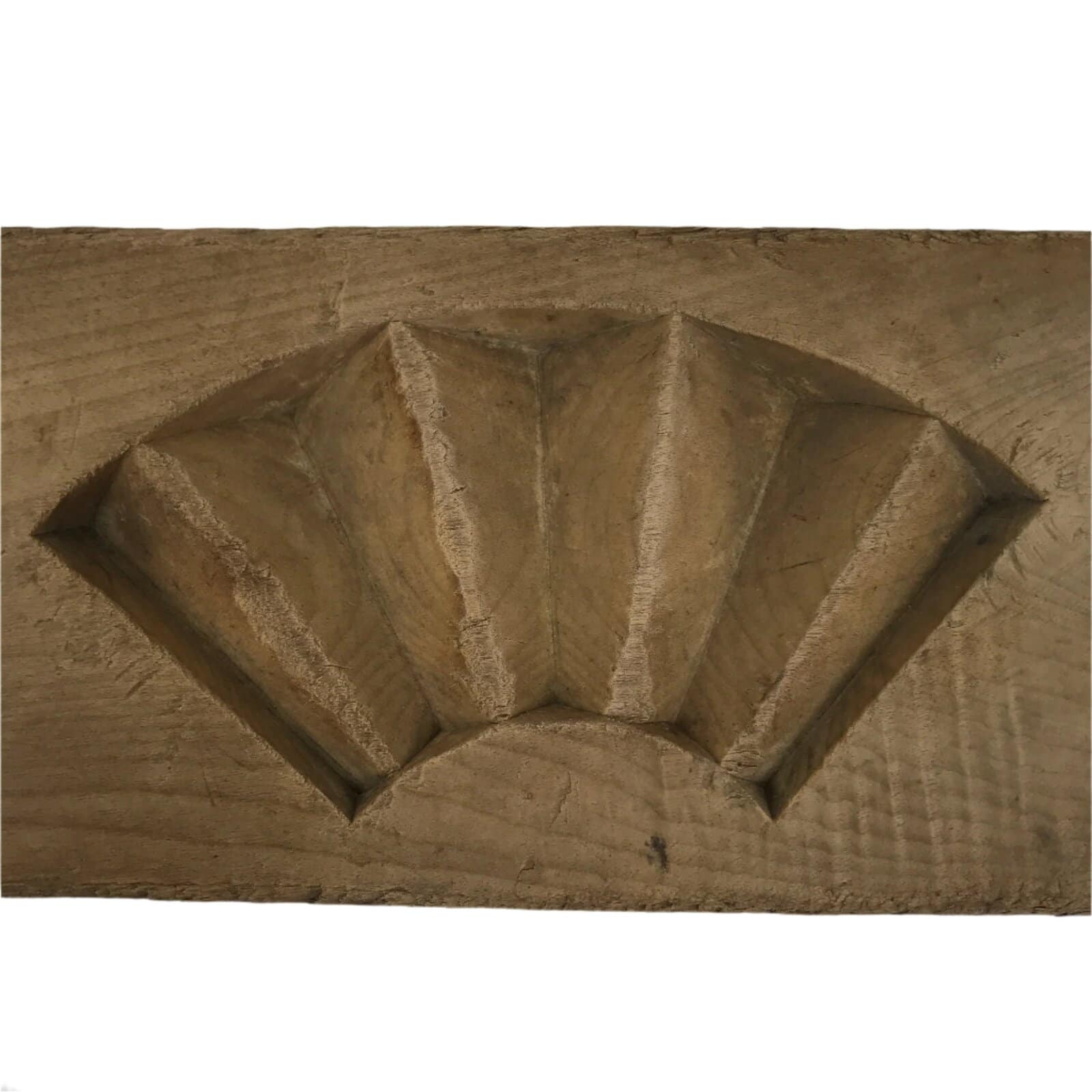 Japanese Wood Carved Kashigata Cake Mold Vtg Sweet Wagashi Folding Fan Kg687