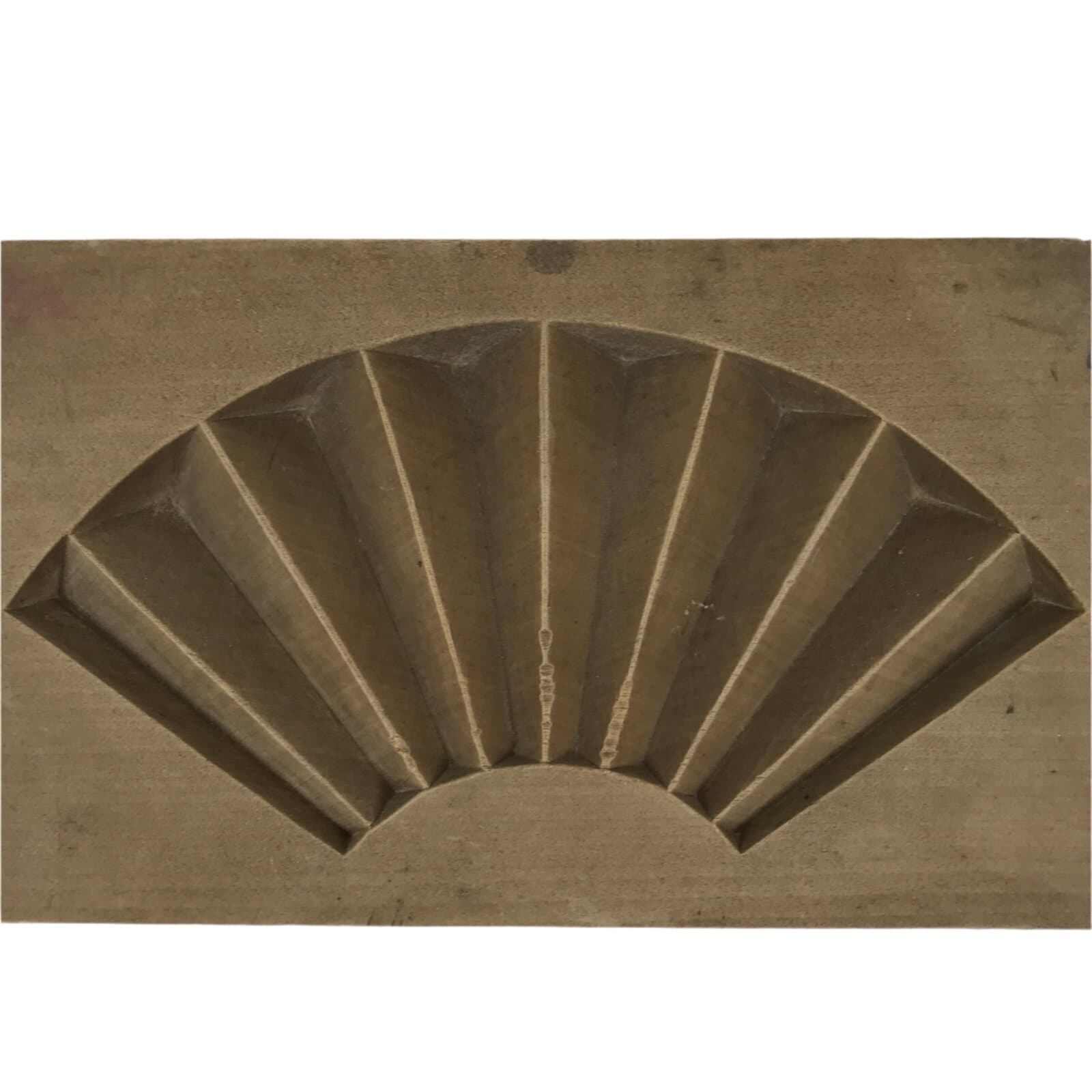 Japanese Wood Carved Kashigata Cake Mold Vtg Sweet Wagashi Folding Fan Kg708