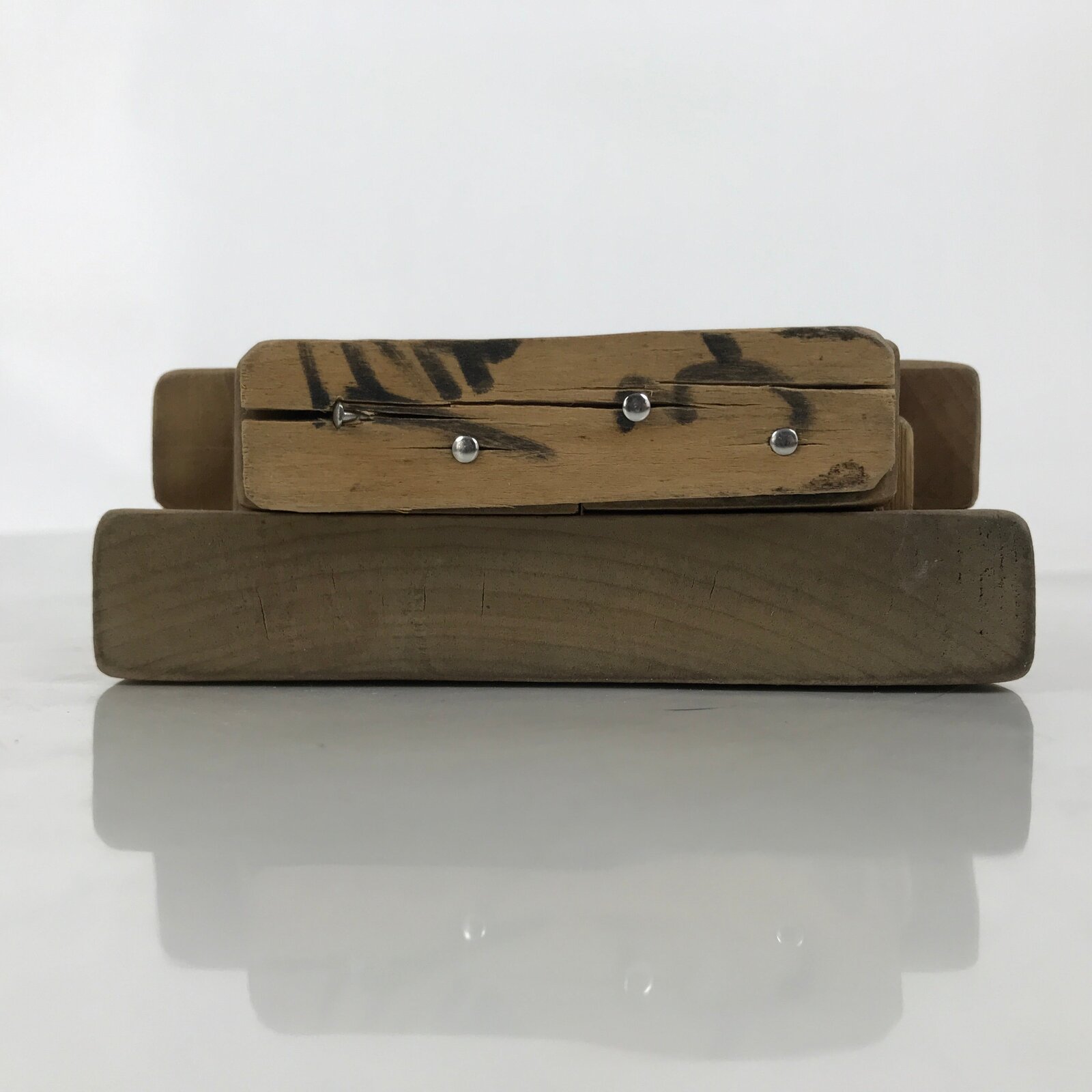 Japanese Wood Carved Kashigata Cake Mold Vtg Sweet Wagashi Folding Fan Kg709