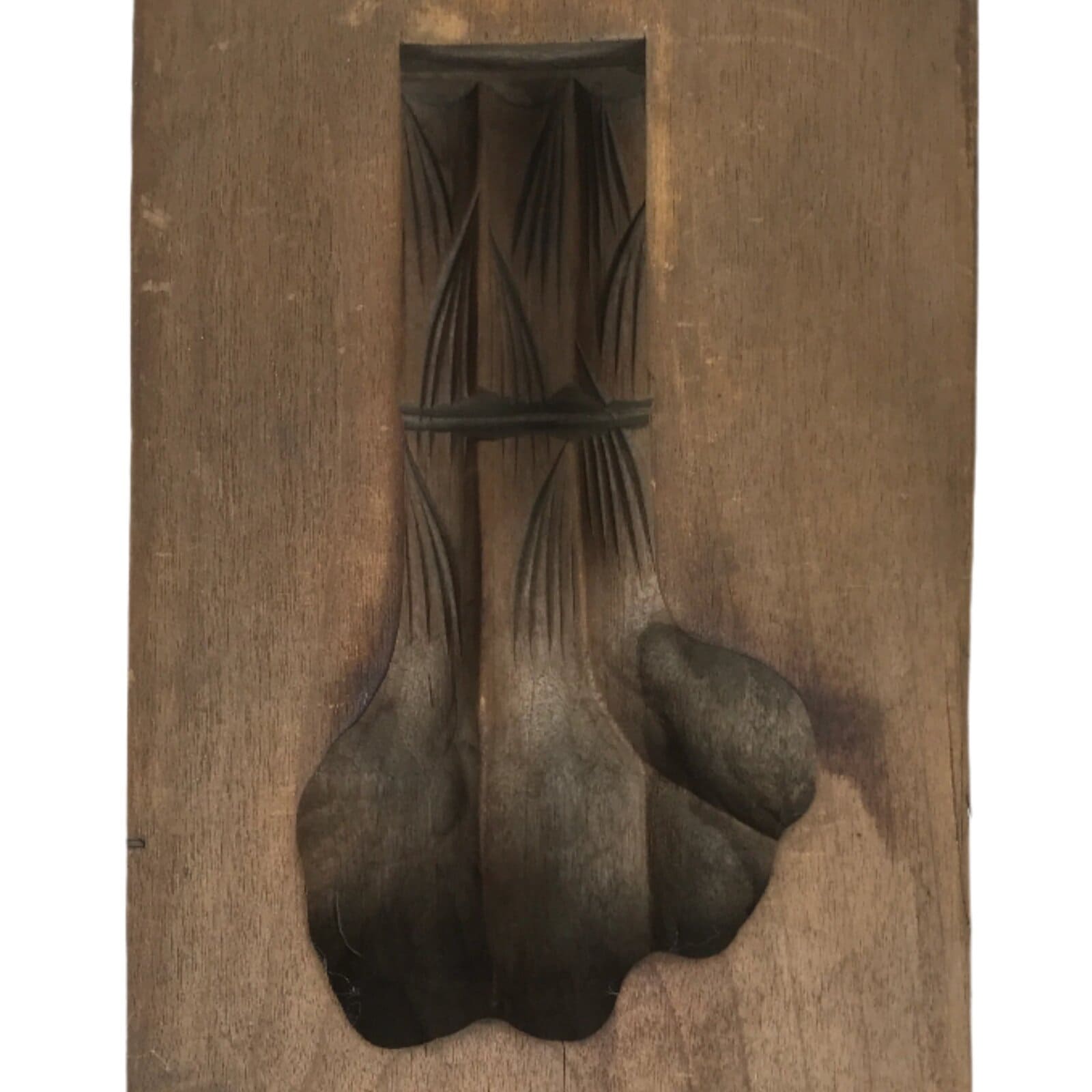 Japanese Wood Carved Kashigata Cake Mold Vtg Sweet Wagashi Ginger Shouga Kg597