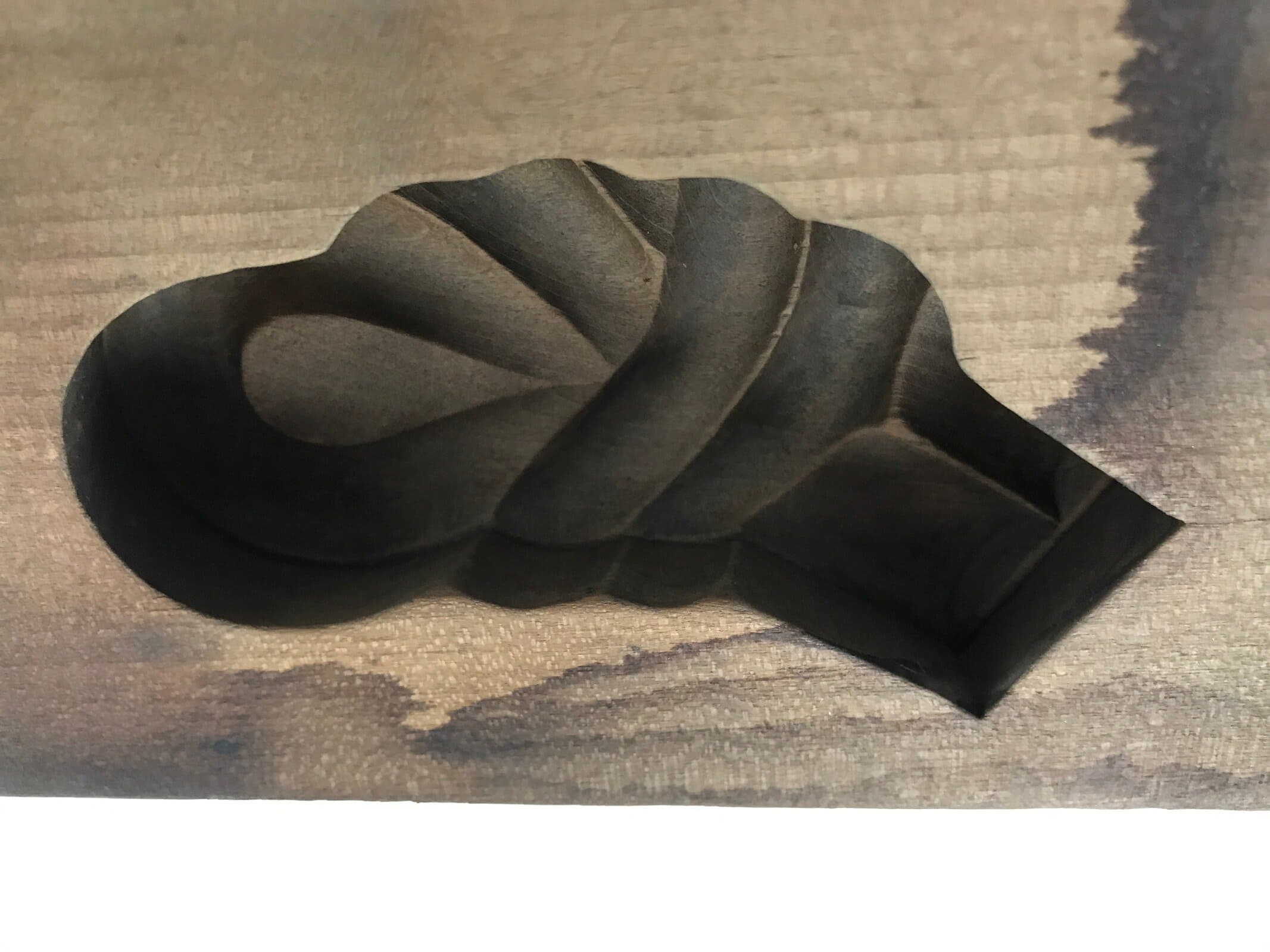 Japanese Wood Carved Kashigata Cake Mold Vtg Sweet Wagashi Rope Knot Himo Kg603