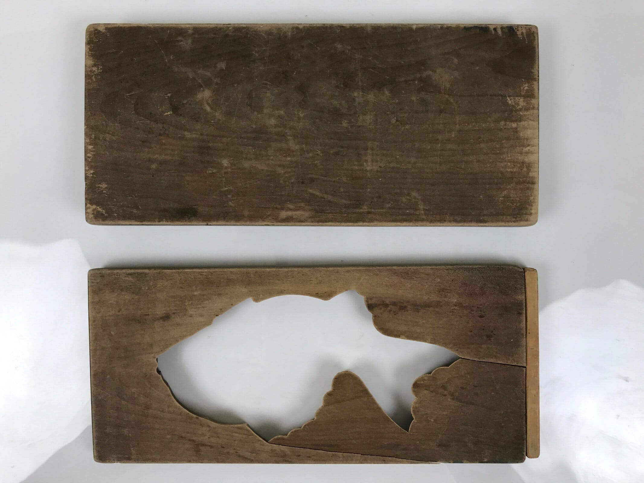 Japanese Wood Carved Kashigata Cake Mold Vtg Sweet Wagashi Tai Madai Fish Kg819