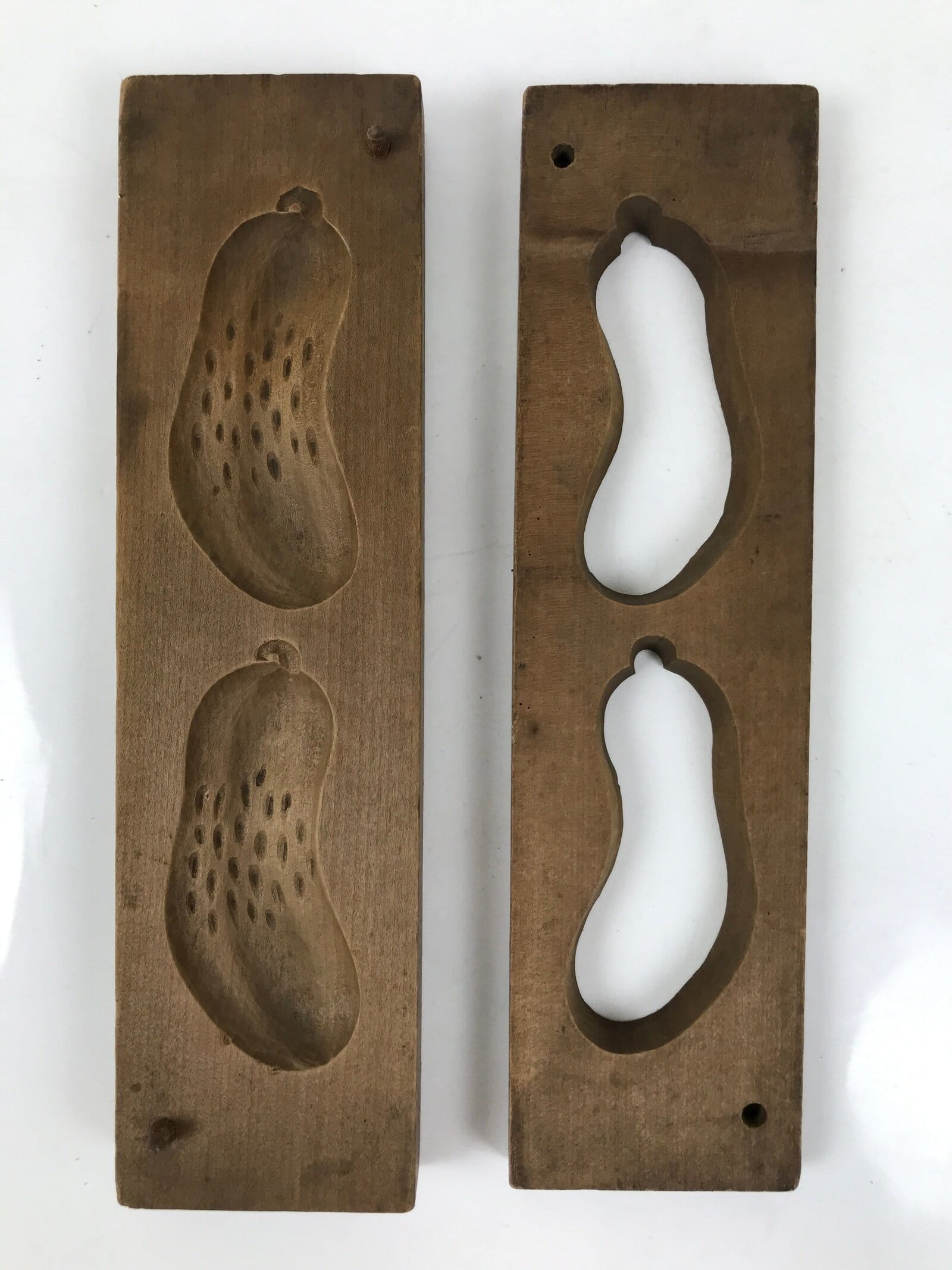 Japanese Wood Carved Kashigata Cake Mold Vtg Sweet Wagashi Zucchini Gourd Kg620