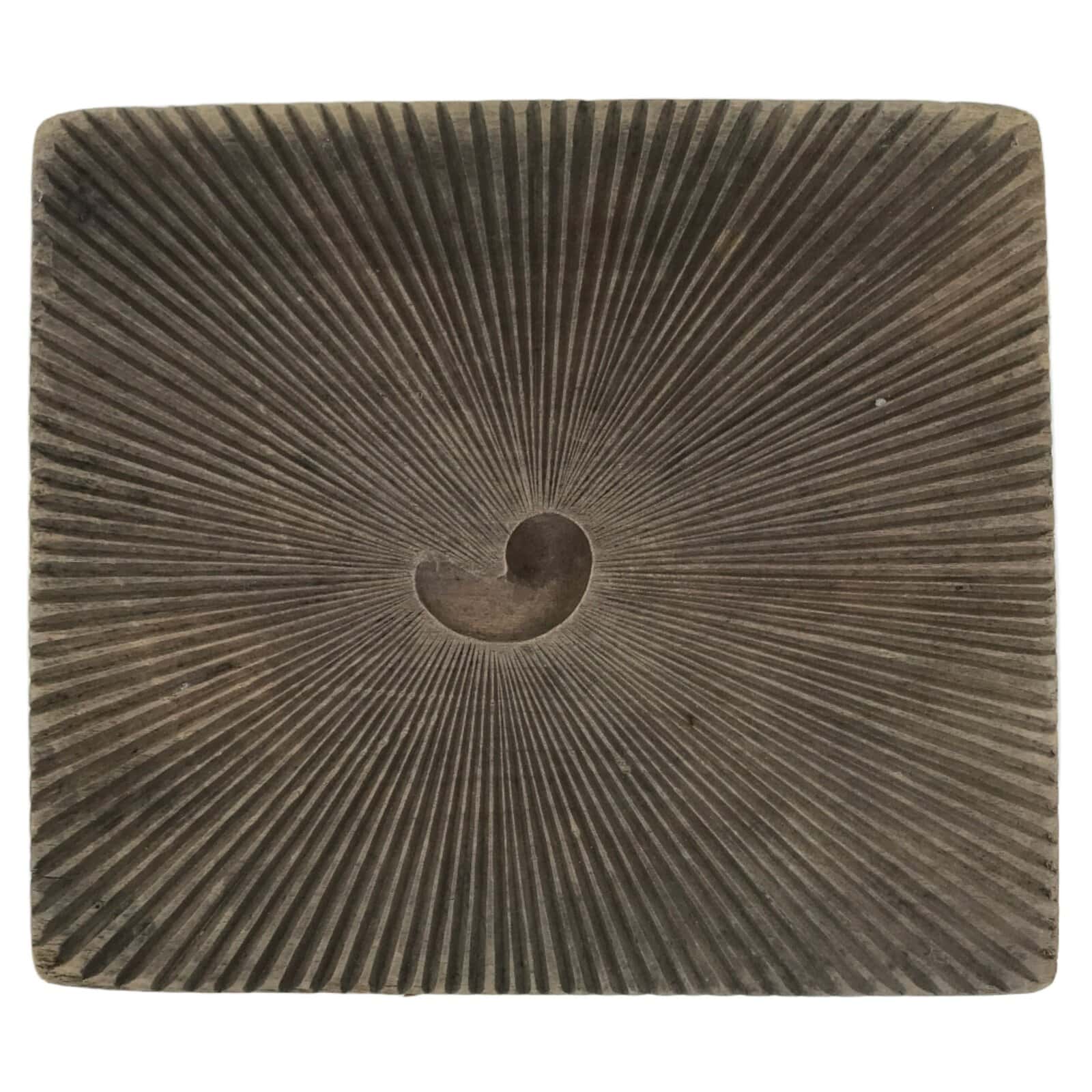 Japanese Wood Carved Kashigata Cake Mold Wagashi Line Pattern Back Plate Kg682