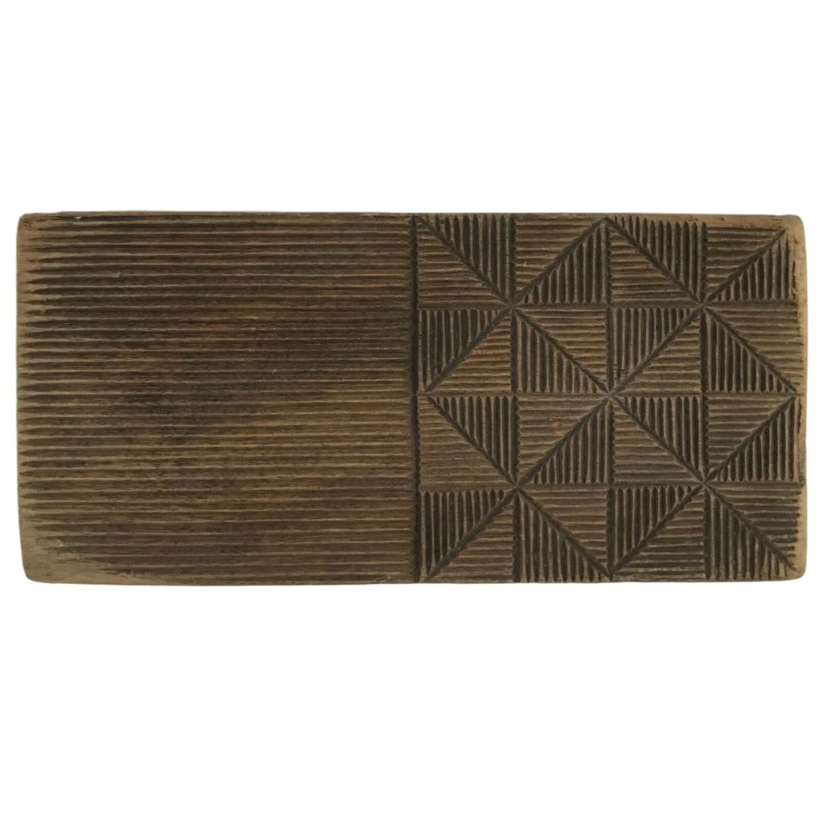 Japanese Wood Carved Kashigata Cake Mold Wagashi Line Pattern Back Plate Kg769