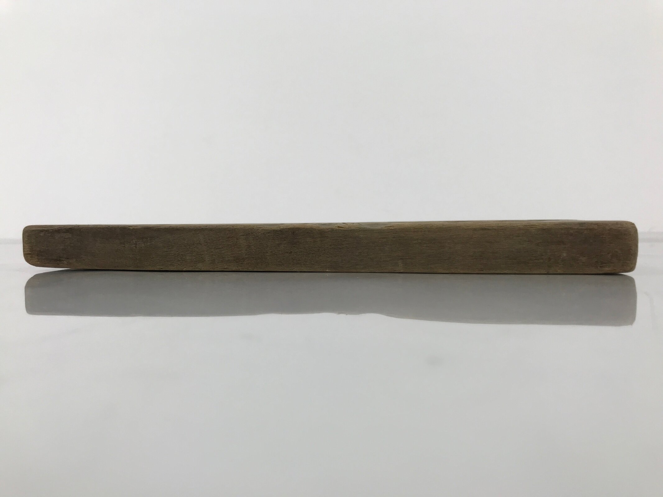 Japanese Wood Carved Kashigata Cake Mold Wagashi Lotus Leaf Back Plate Kg752