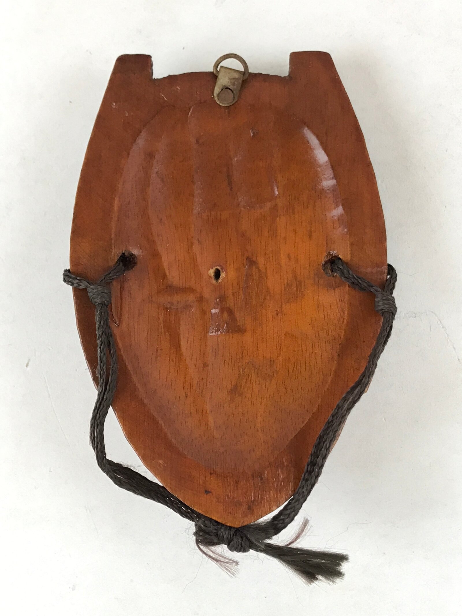 Japanese Wood Carving Noh Mask Kagura Face Vtg Kidoairaku Kyogen Gigaku OM37