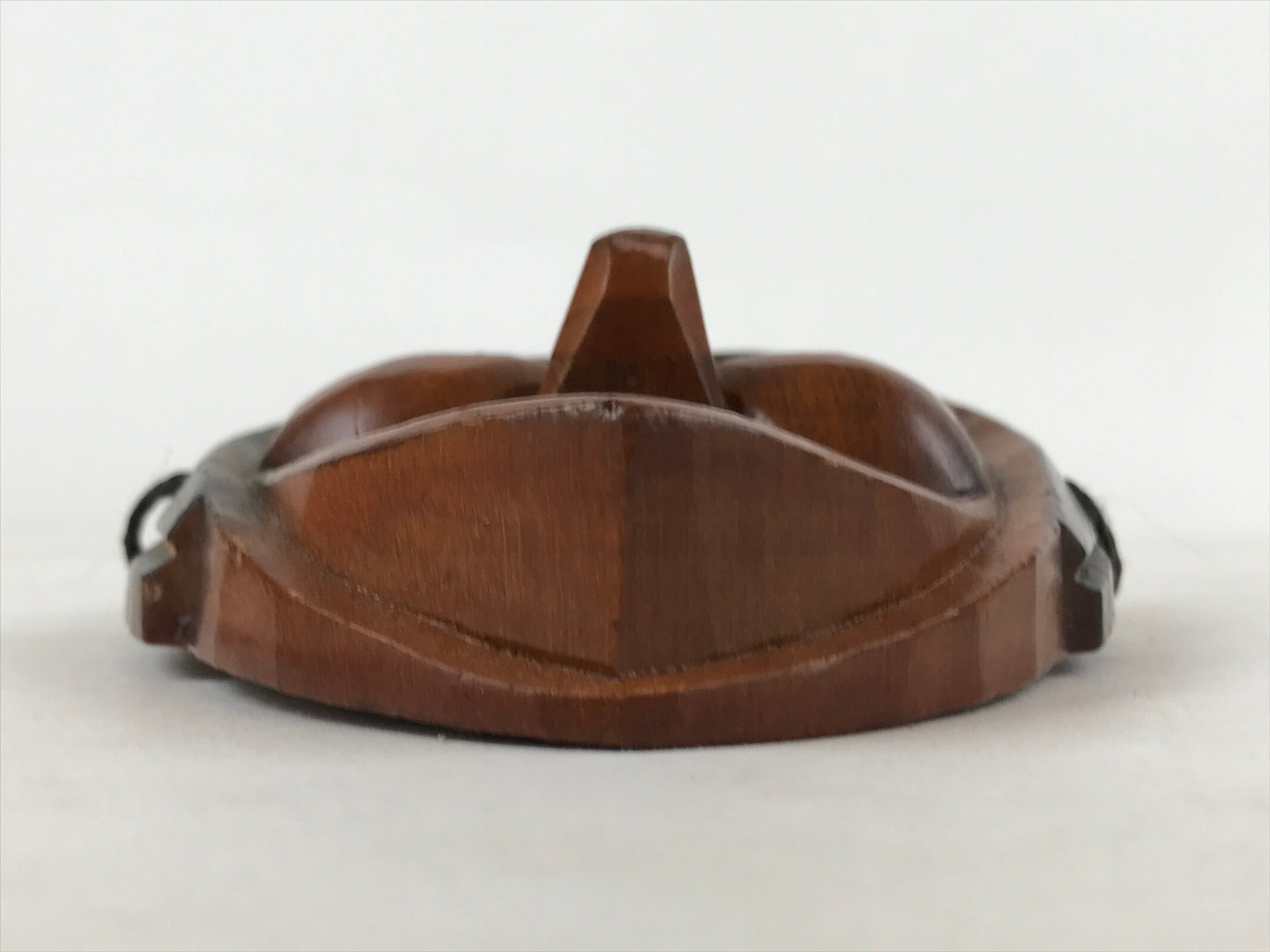 Japanese Wood Carving Noh Mask Kagura Face Vtg Kidoairaku Kyogen Gigaku OM37