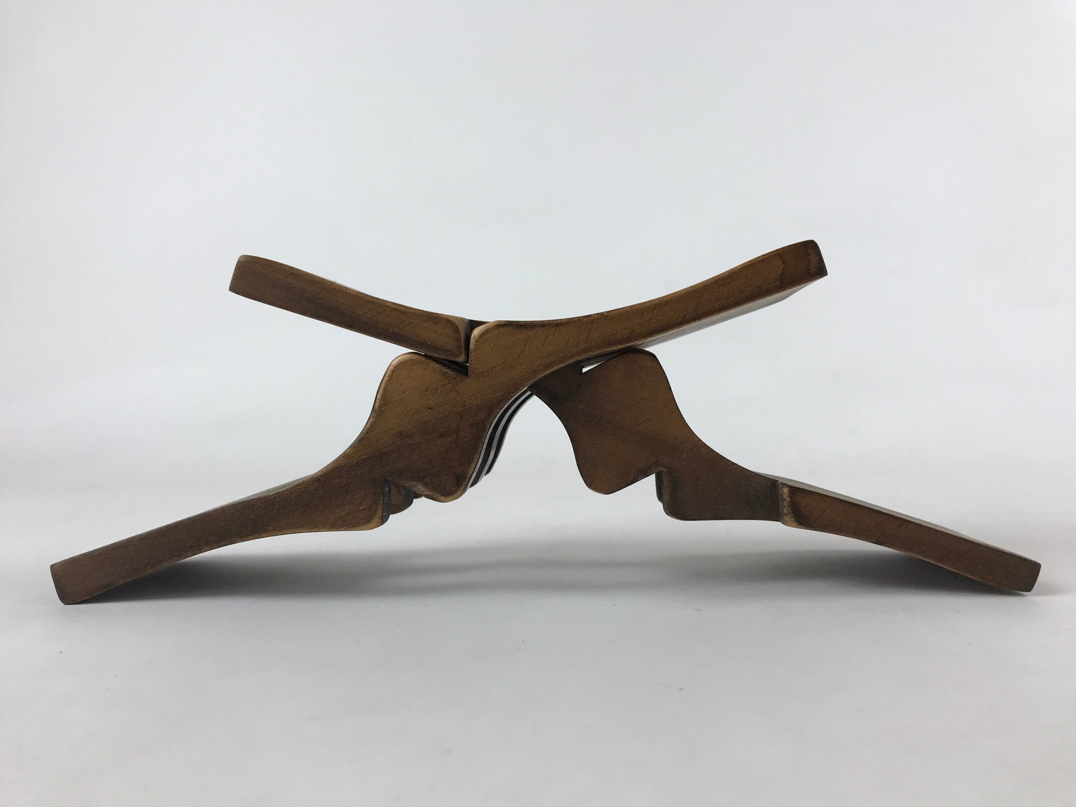 Japanese Wood Foldable Pillow Vtg Neck Rest Geisha Takamakura Dark Brown JK595