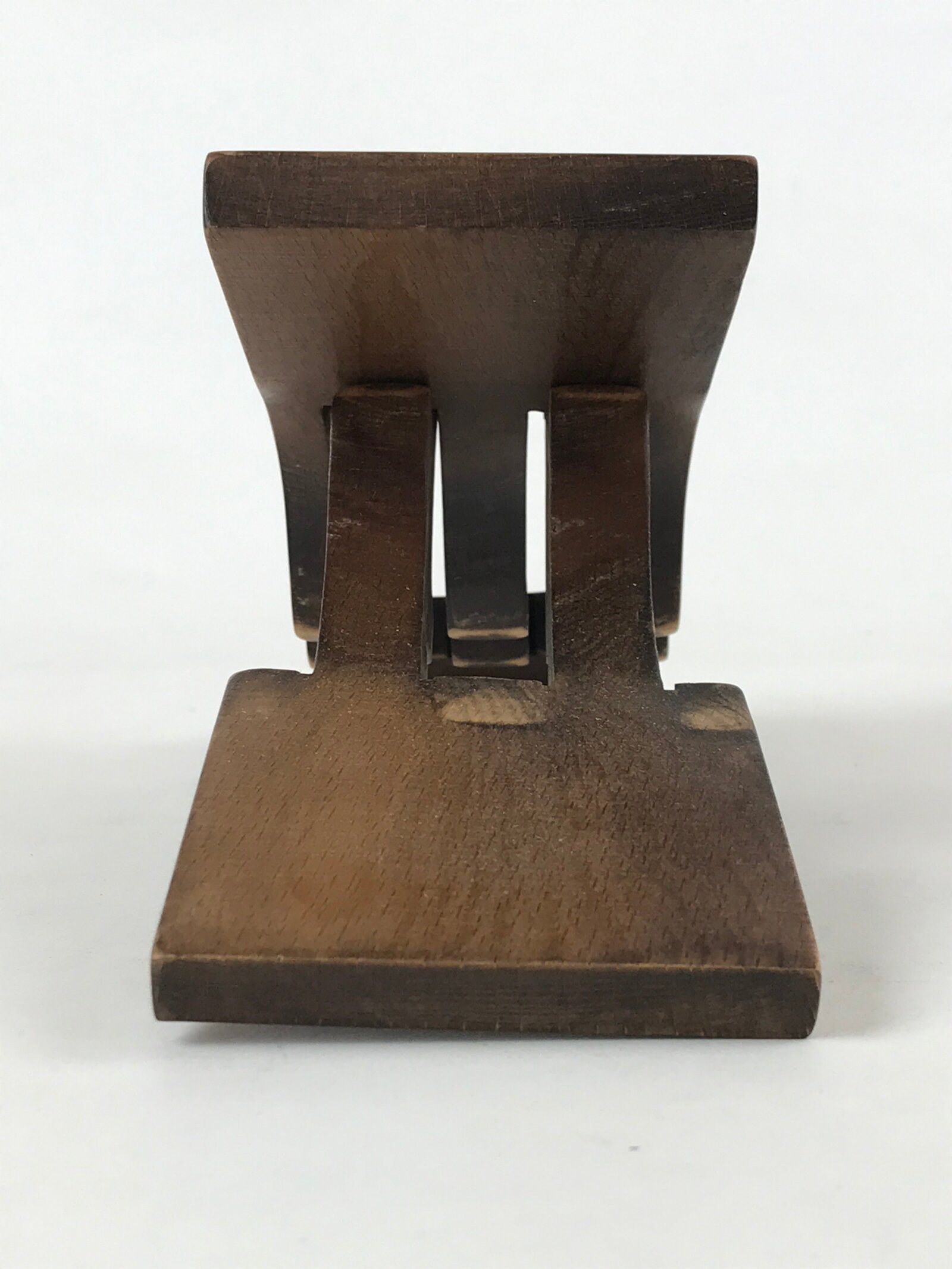 Japanese Wood Foldable Pillow Vtg Neck Rest Geisha Takamakura Dark Brown JK595