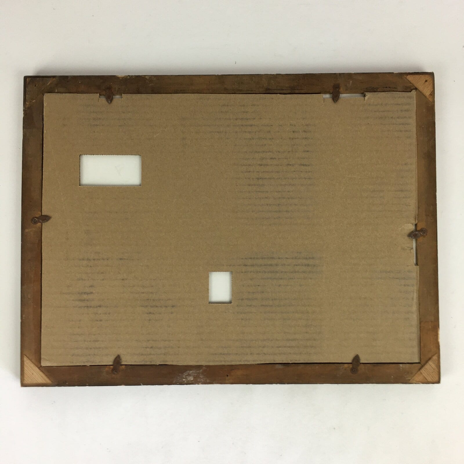 Japanese Wood Framed Landscape Painting Vtg Pine Tree Houses FL59