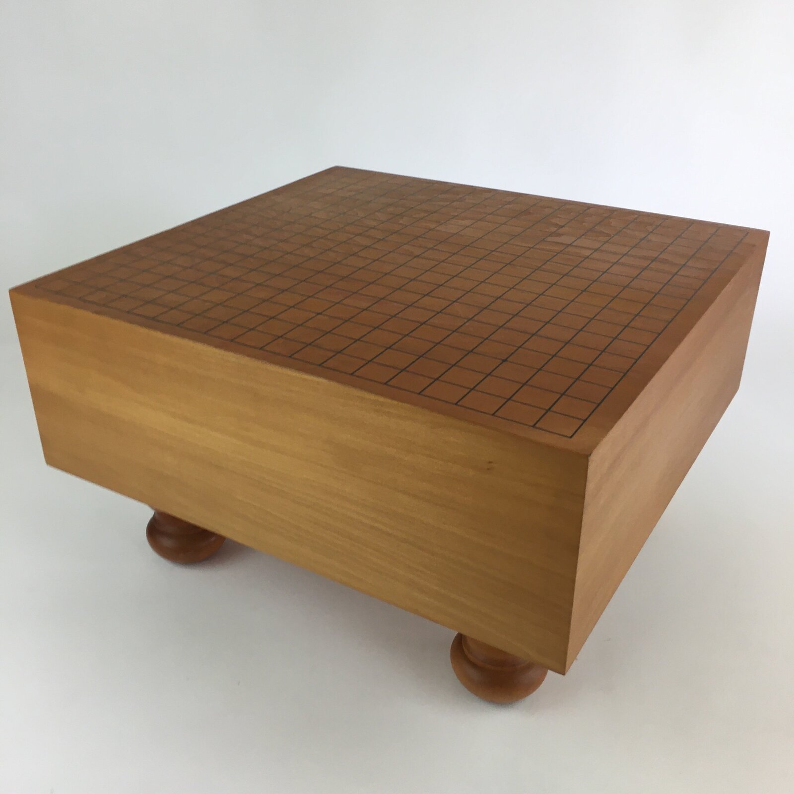 Japanese Wood Go Board Vtg Table Game Goban Leg Heso Igo 19X19 Grid GB68