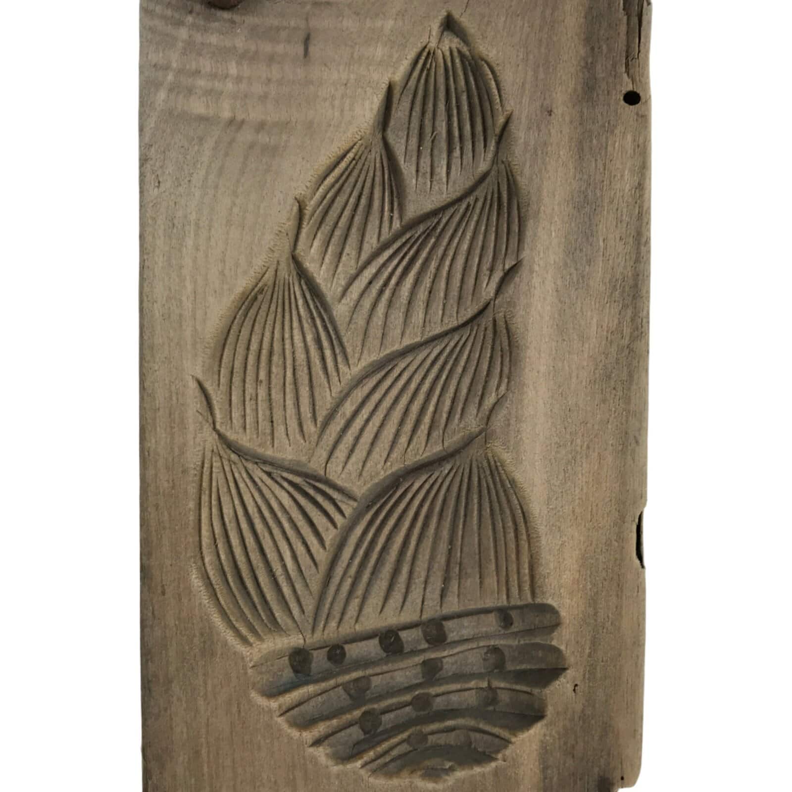 Japanese Wood Kashigata Cake Mold Vtg Sweet Wagashi Bamboo Shoot Takenoko Kg790