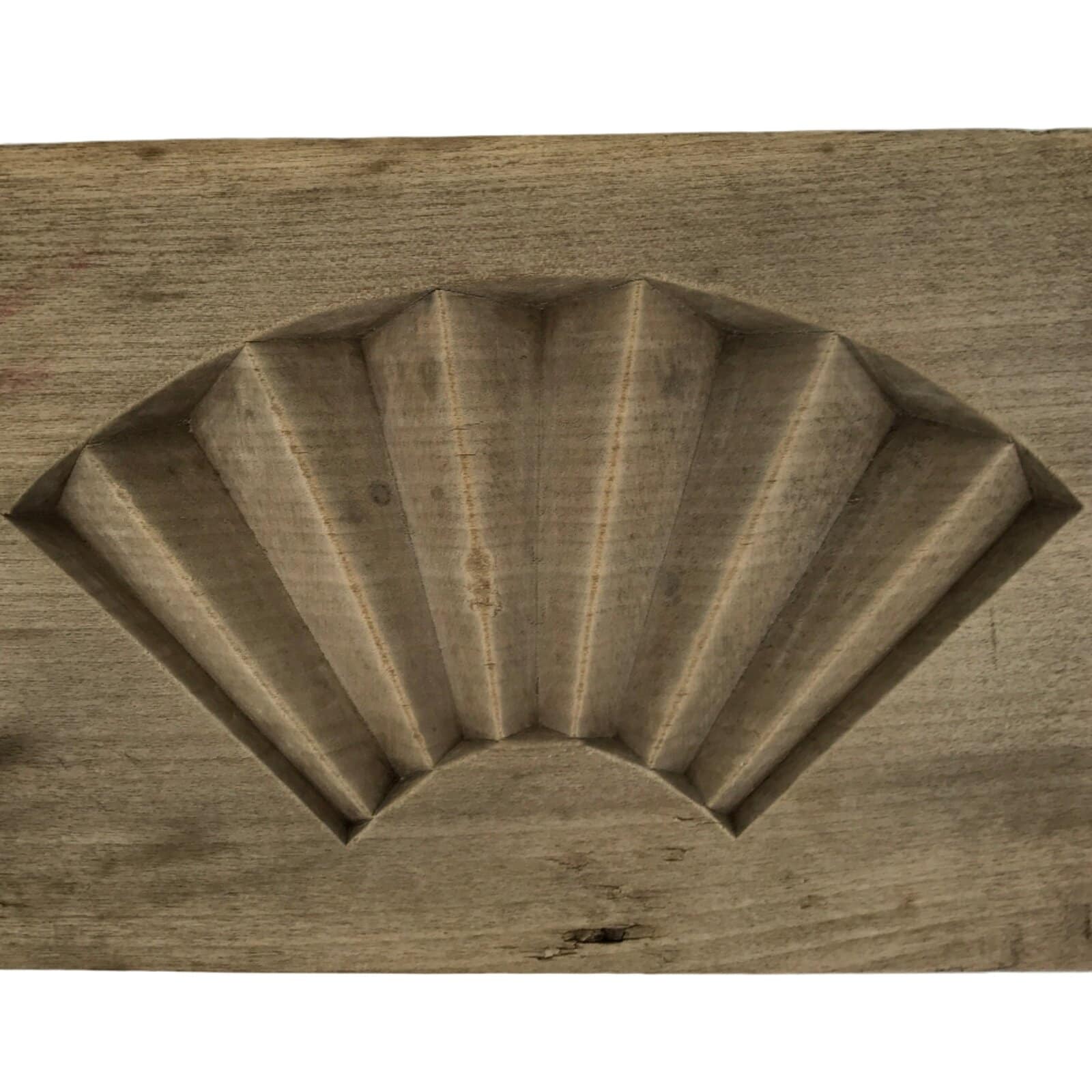 Japanese Wood Kashigata Cake Mold Vtg Sweet Wagashi Folding Fan Sensu Kg758