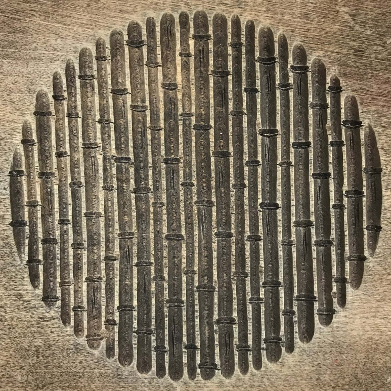 Japanese Wood Kashigata Cake Mold Vtg Sweet Wagashi Take Bamboo Back Plate Kg783