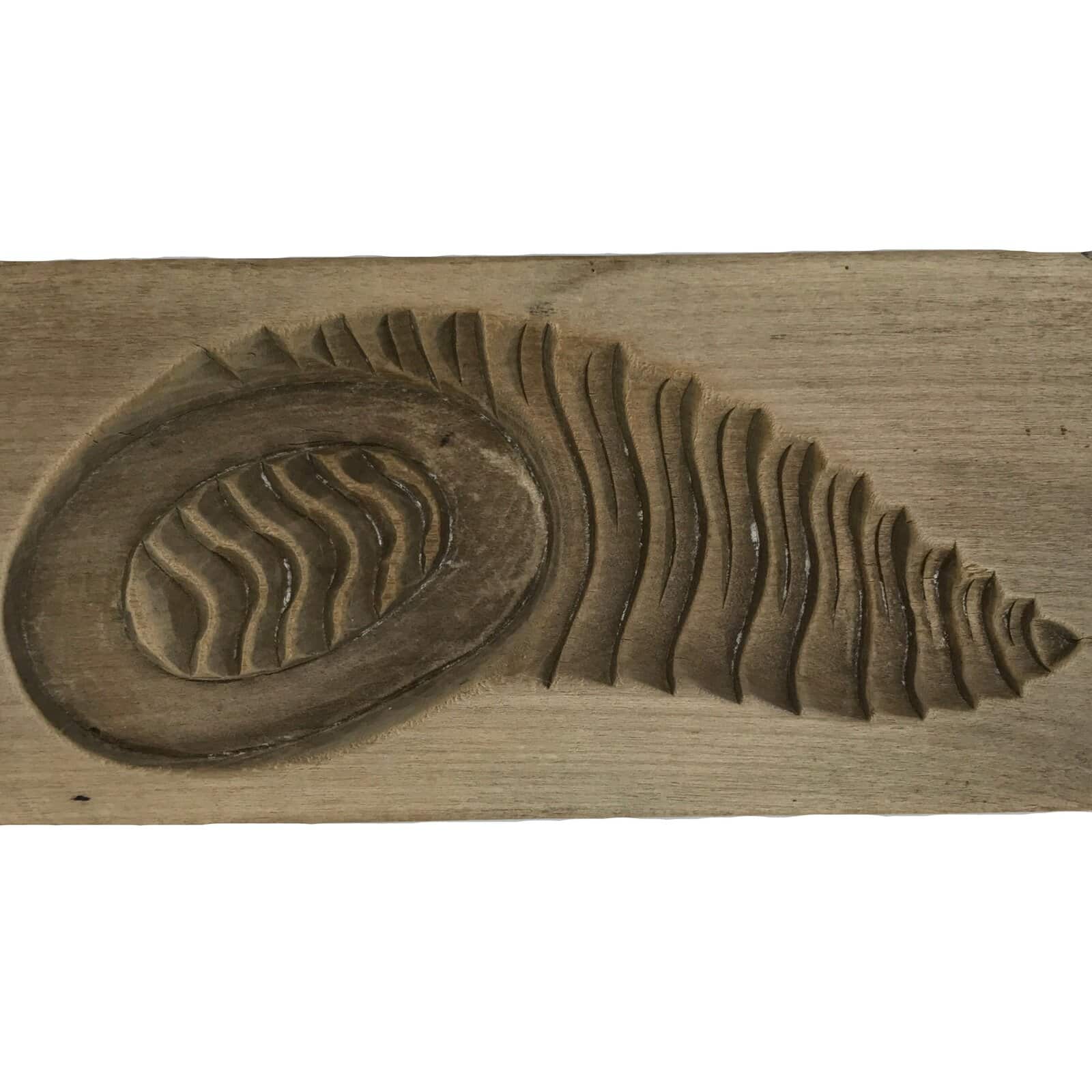 Japanese Wood Kashigata Cake Mold Vtg Sweet Wagashi Takenoko Bamboo Shoot Kg773