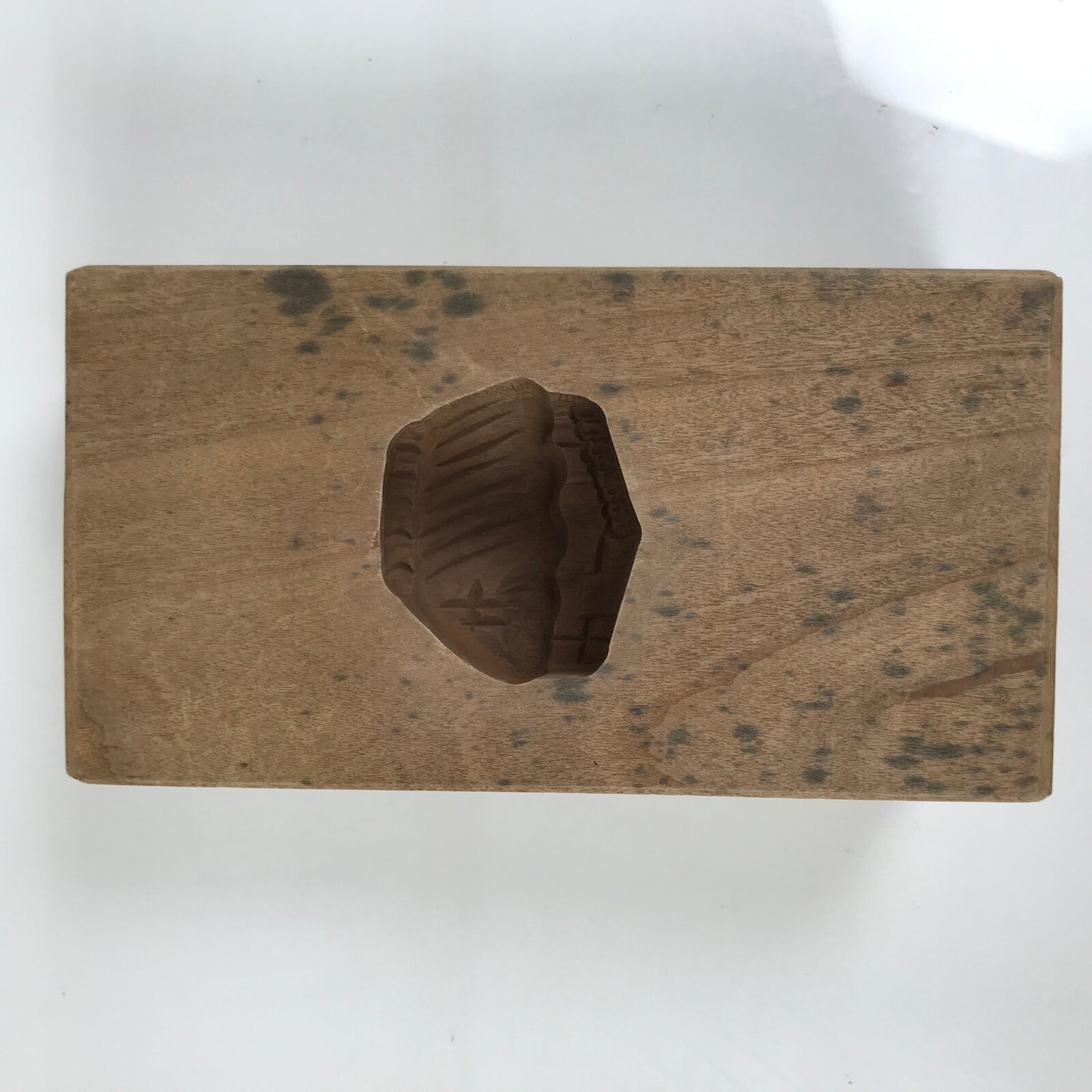 Japanese Wood Kashigata Cake Mold Vtg Wagashi Kayabuki Thatched Roof House Kg792