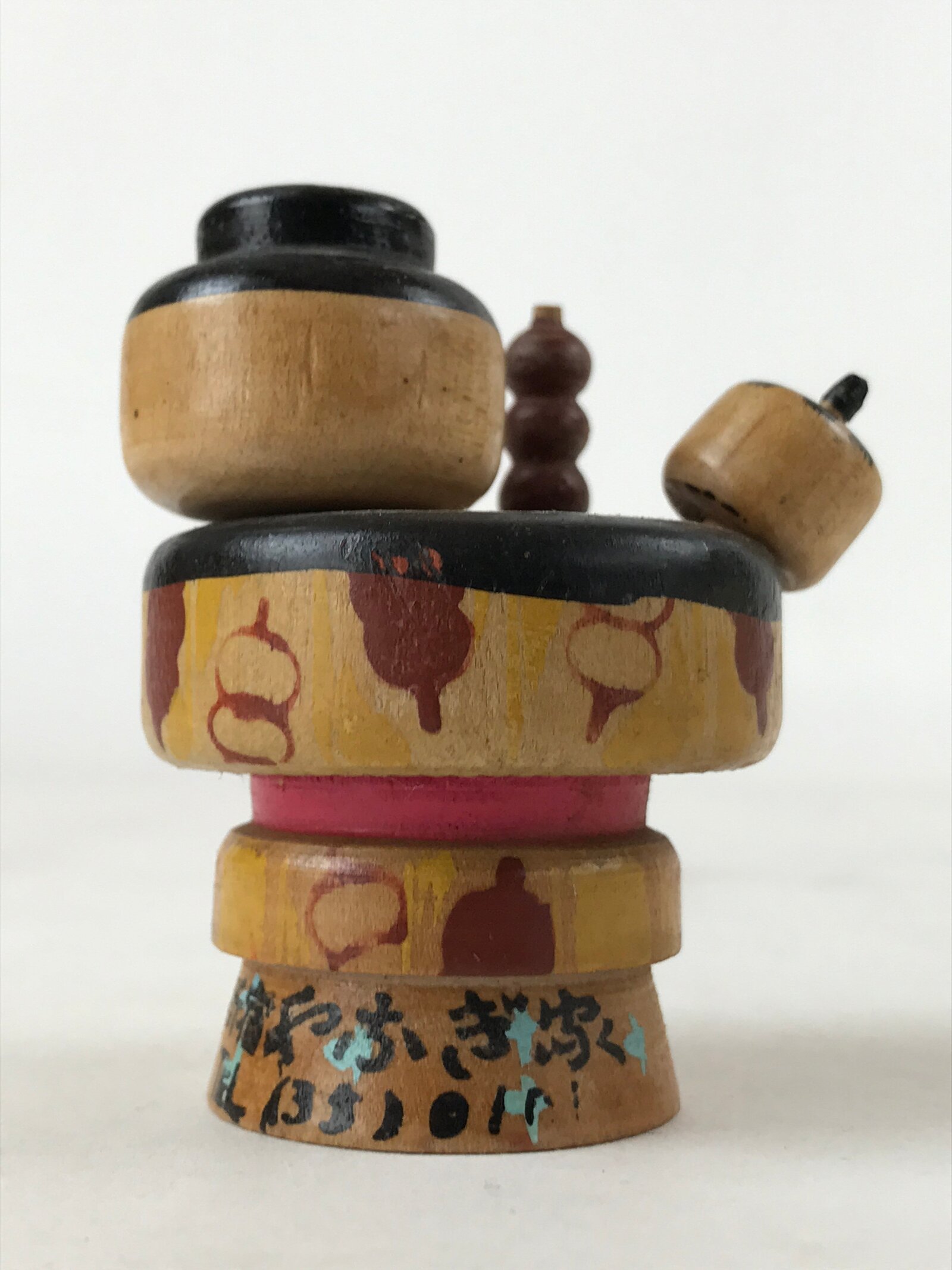 Japanese Wood Kokeshi Doll Woman Kid Dango Vtg Figurine Folk Art Toy KF667