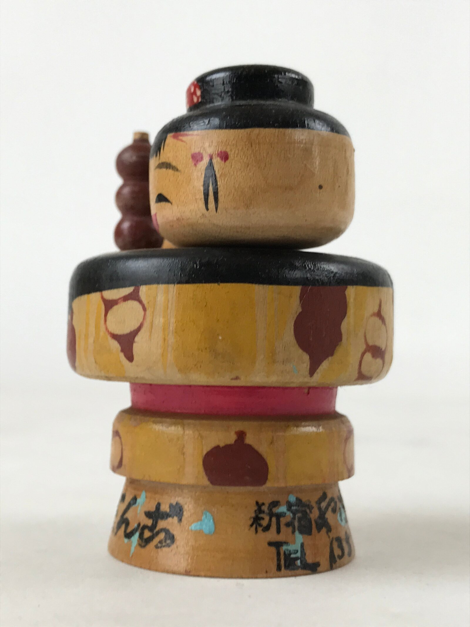 Japanese Wood Kokeshi Doll Woman Kid Dango Vtg Figurine Folk Art Toy KF667