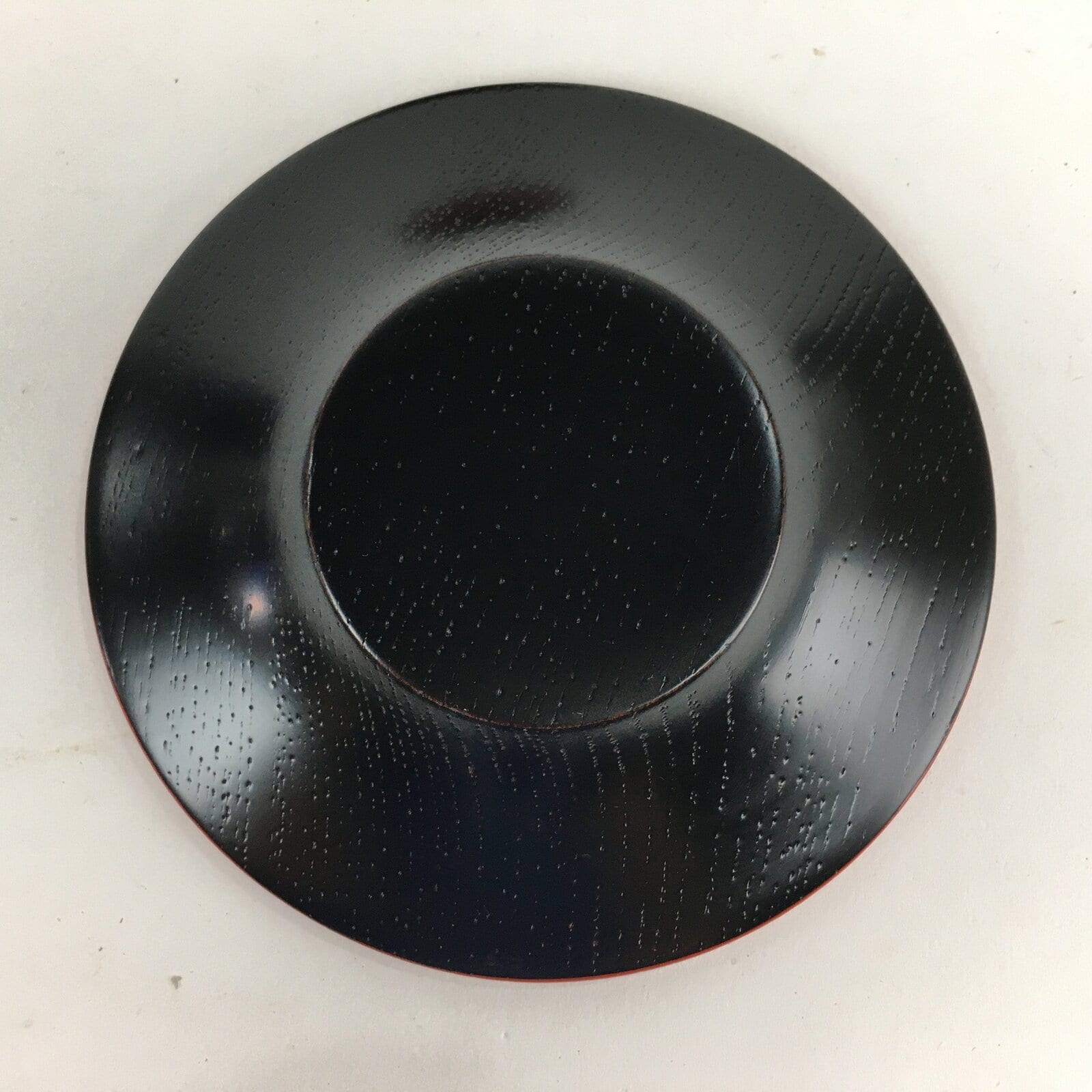 Japanese Wood Lacquer Drink Saucer 5pc Set Vtg Chataku Coaster Red Black UR535