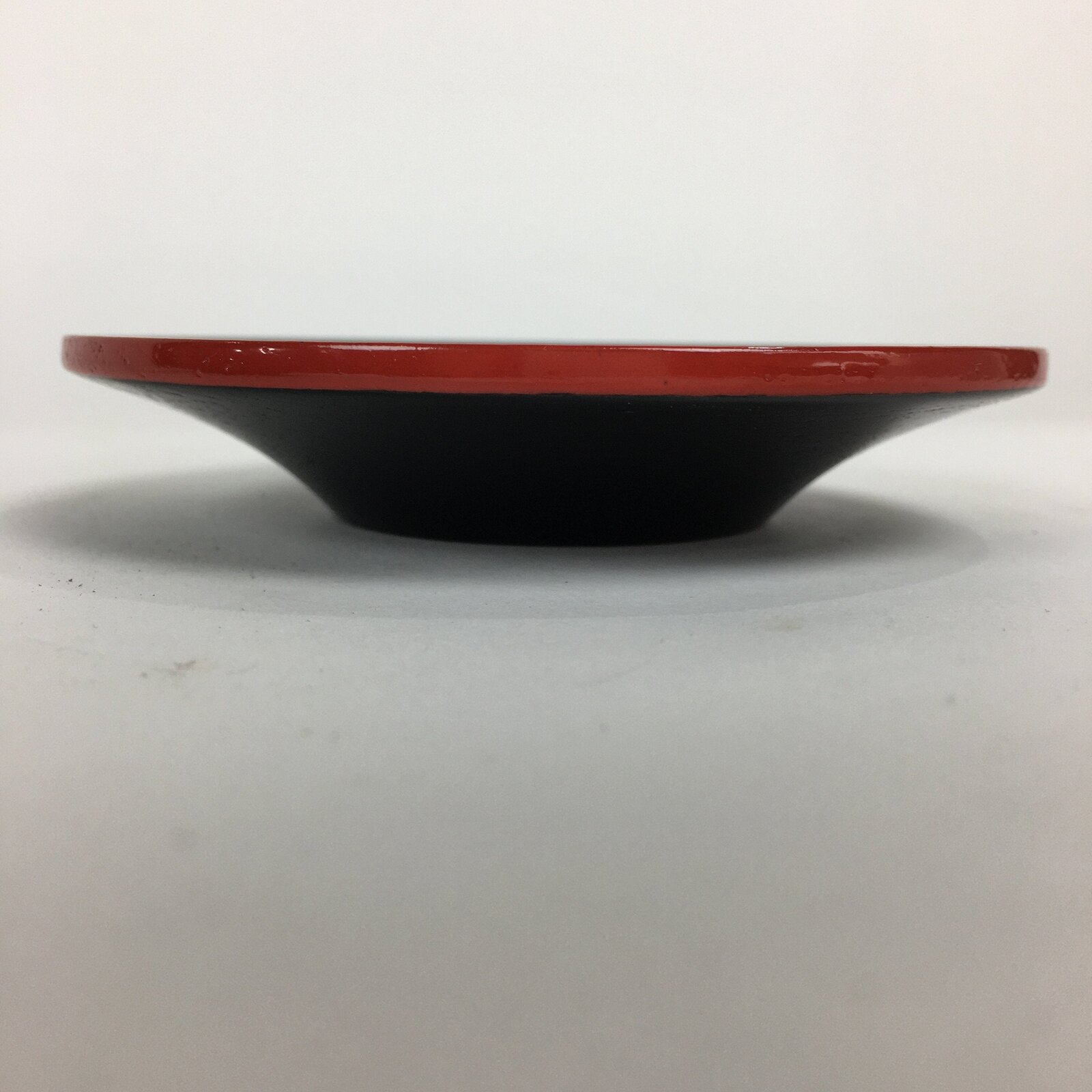 Japanese Wood Lacquer Drink Saucer 5pc Set Vtg Chataku Coaster Red Black UR535