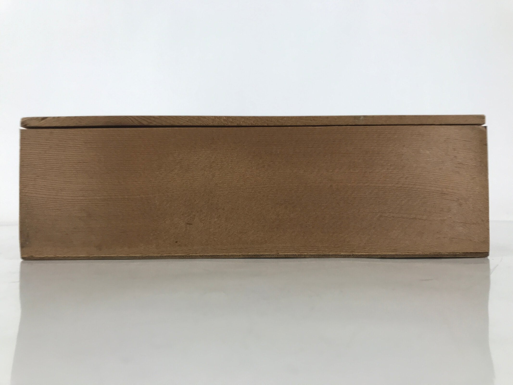 Japanese Wood Lidded Lacquer Bowl Storage Box Inside 23.3x23.3x6.6cm Brown X178