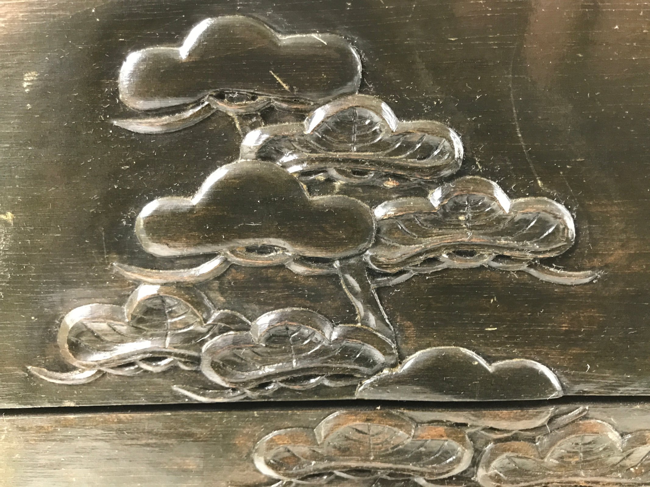 Japanese Wood Tansu Storage Chest Haribako Sewing Box 3 Drawers Pine Tree T399