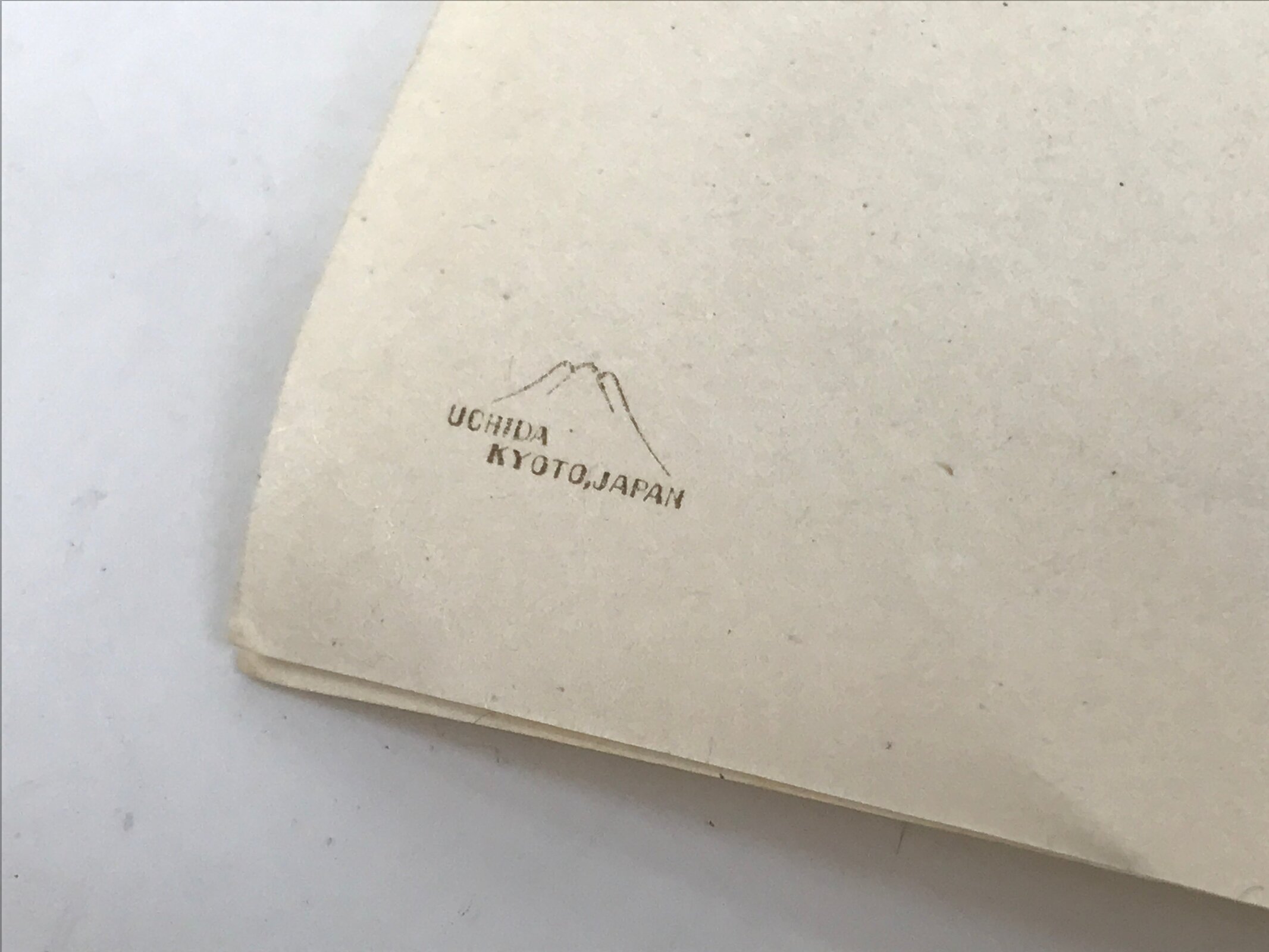 Japanese Woodblock Print Paper Card Vtg Cherry Blossoms Sakura Gold P383