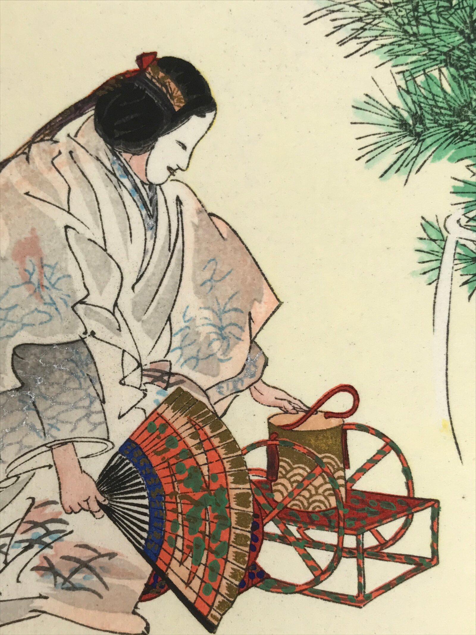 Japanese Woodblock Print Reproduction Vtg Kogyo Tsukioka Matsukaze Noh P380