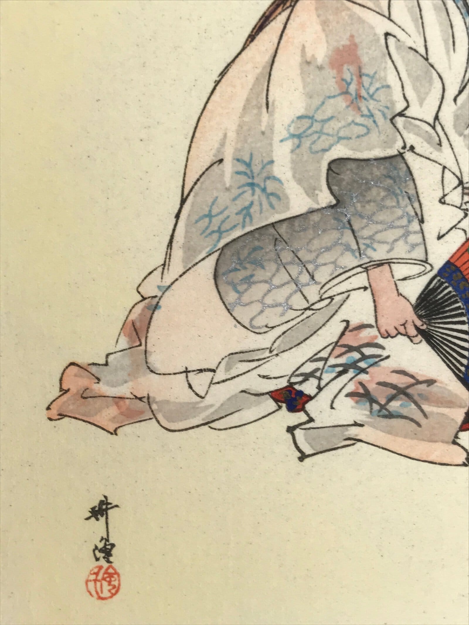 Japanese Woodblock Print Reproduction Vtg Kogyo Tsukioka Matsukaze Noh P380