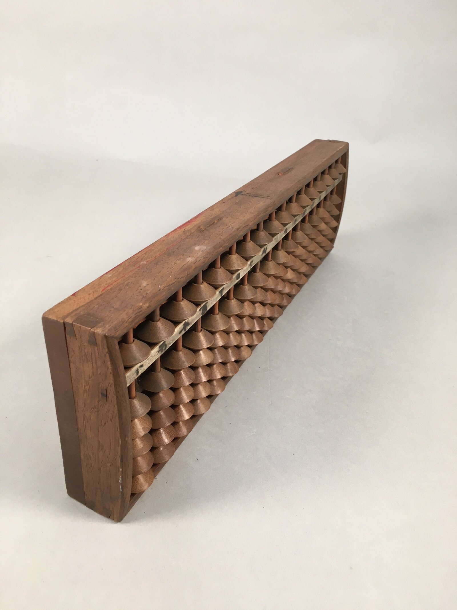 Japanese Wooden Abacus Calculating Tool 1/5 Beads 17 Rows Vtg Soroban ST47