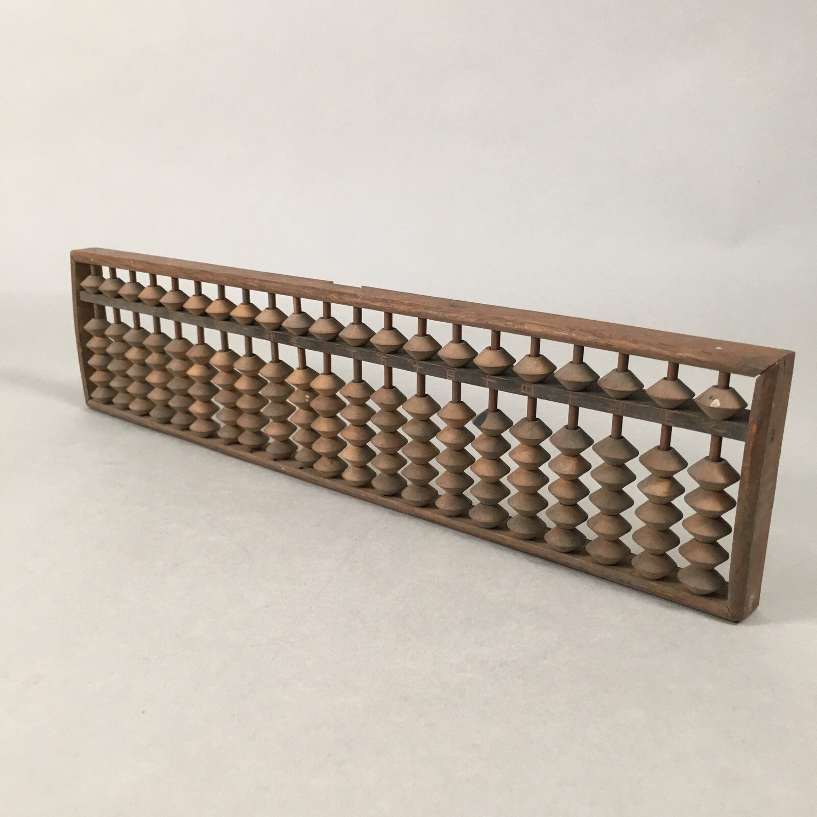 Japanese Wooden Abacus Calculating Tool 1/5 Beads 21 Rows Vtg Soroban ST50