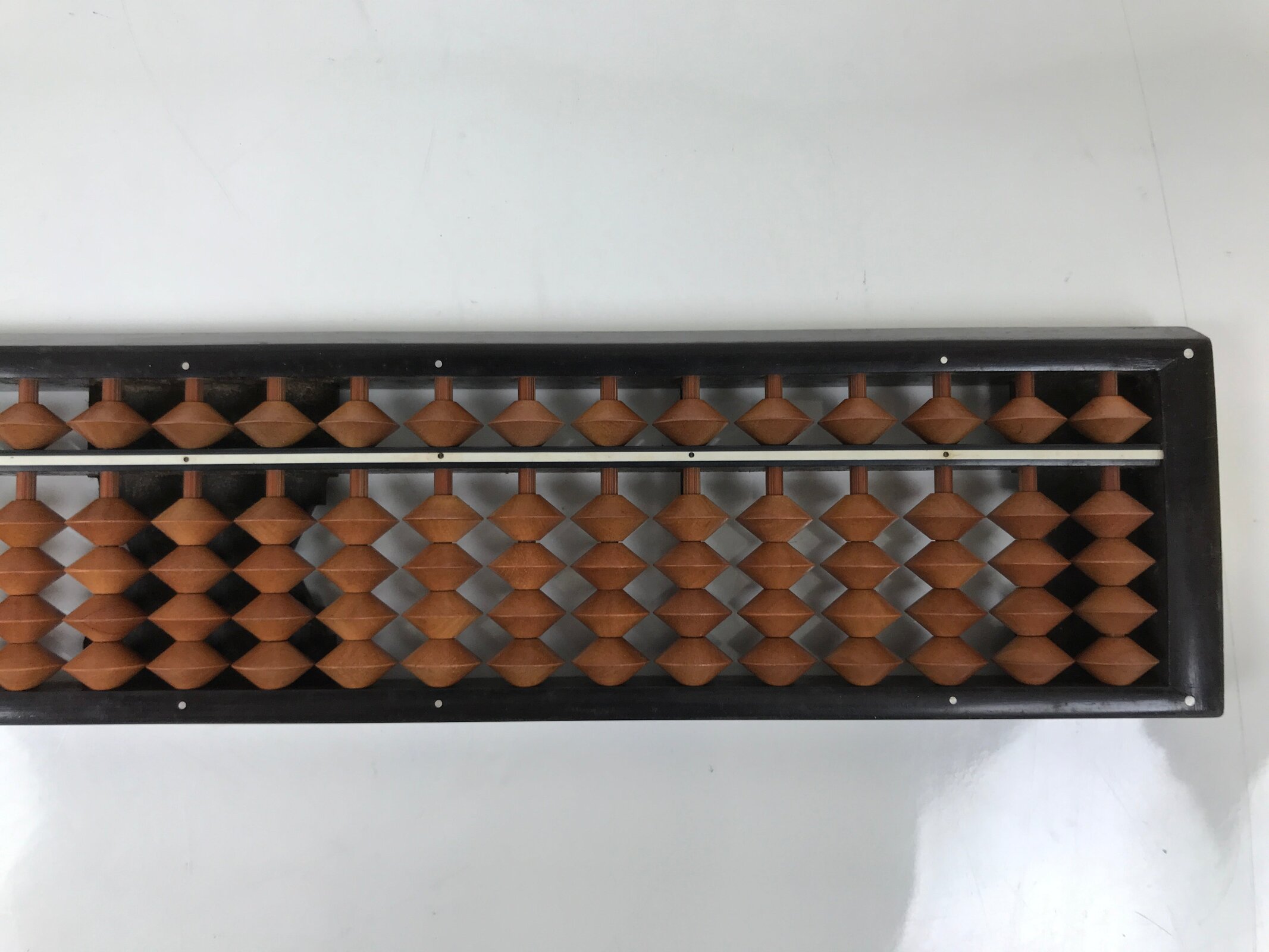 Japanese Wooden Abacus Soroban Math Calculating Tool Vtg 1/4 Beads 23 Rows ST73