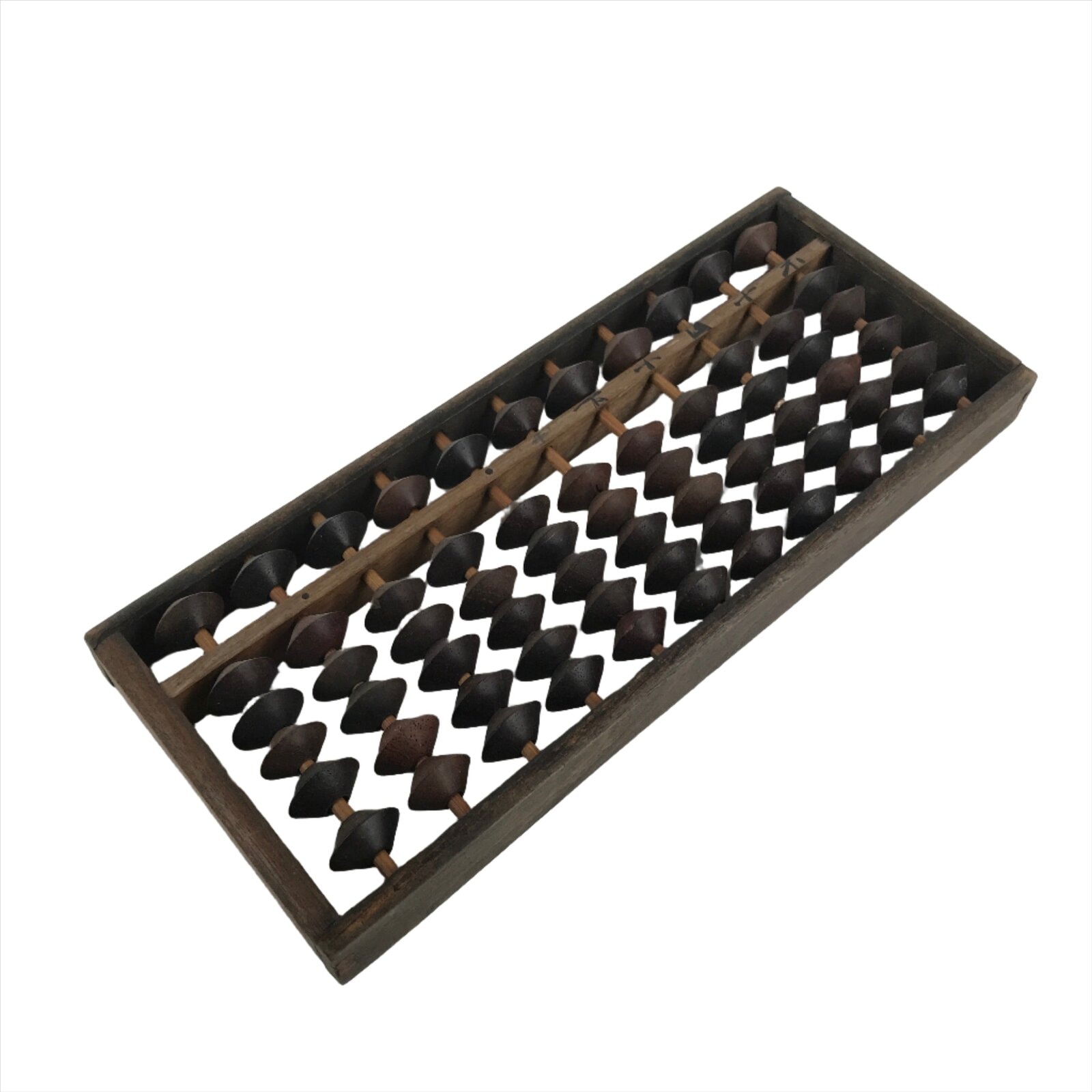 Japanese Wooden Abacus Soroban Math Calculating Tool Vtg 1/5 Beads 11 Rows ST53