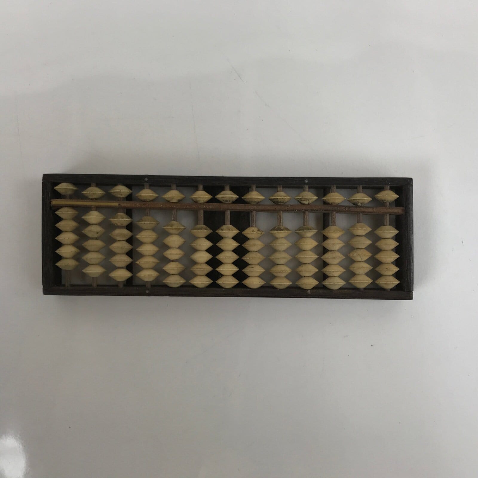 Japanese Wooden Abacus Soroban Math Calculating Tool Vtg 1/5 Beads 13 Rows ST54